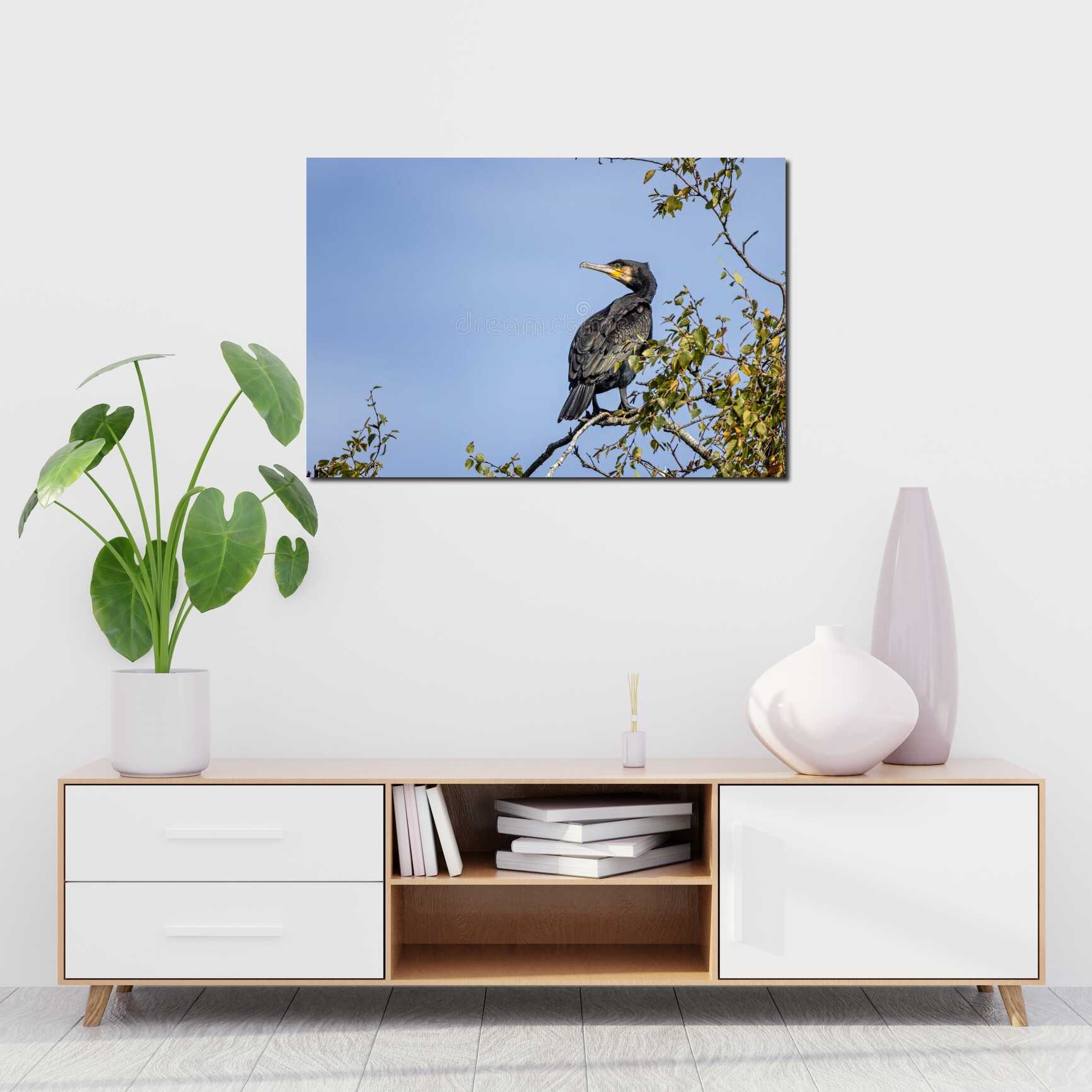 Canvas above sofa for size context