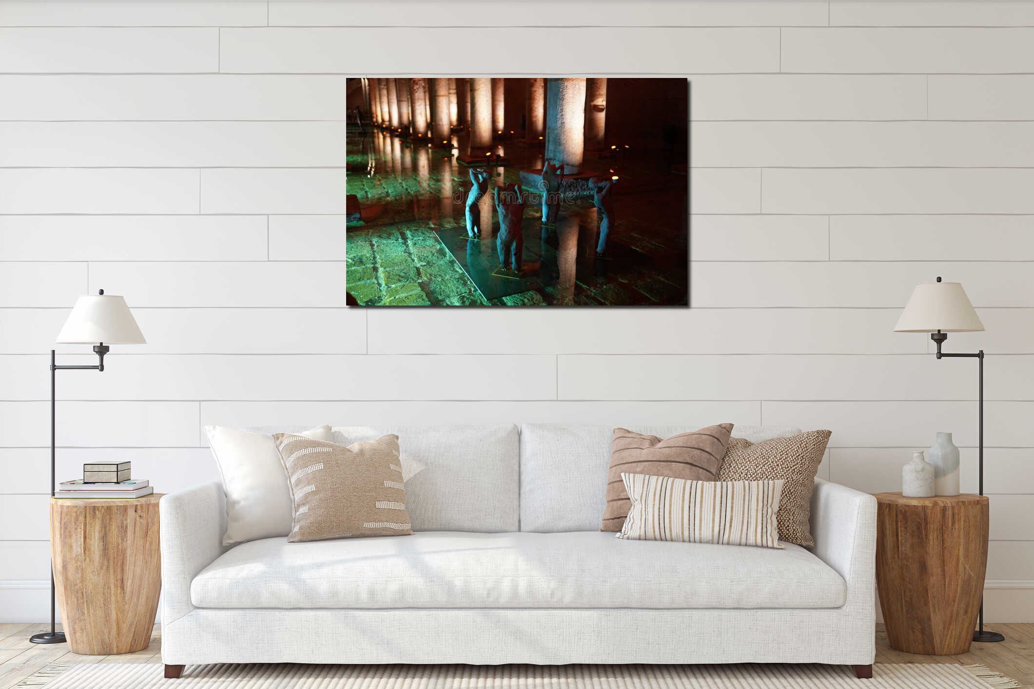 Basilica Cistern in Sultanahmet, Istanbul, Turkiye interior mockup