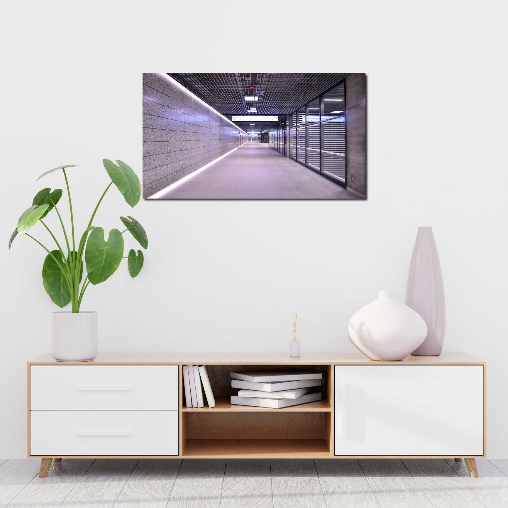 Canvas above sofa for size context