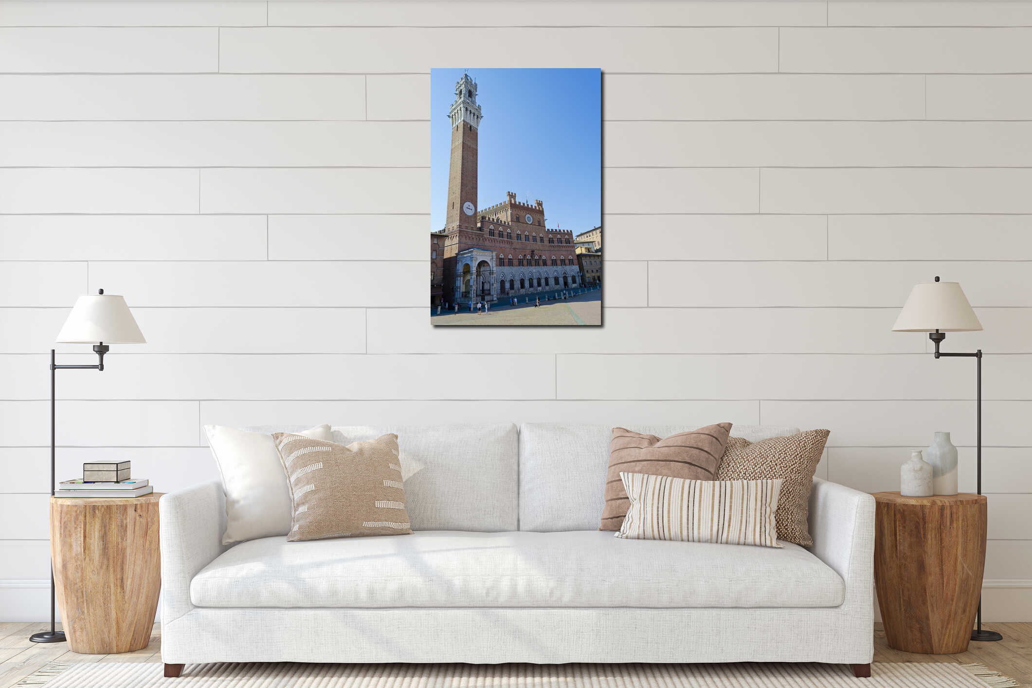 Torre del Mangia in Piazza del Campo - Siena Italy interior mockup