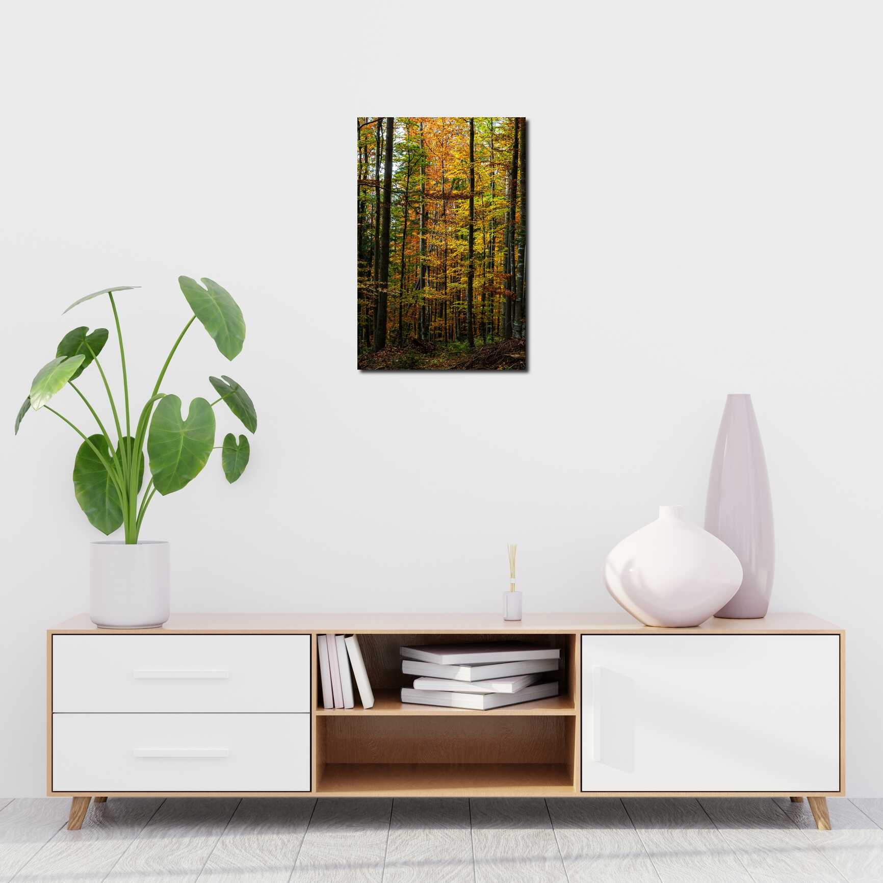 Canvas above sofa for size context