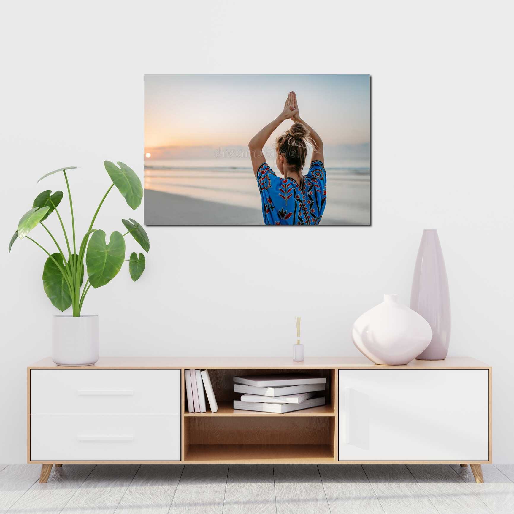 Canvas above sofa for size context