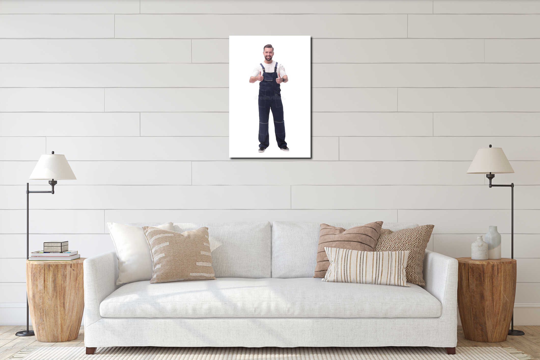 Canvas above sideboard for size context