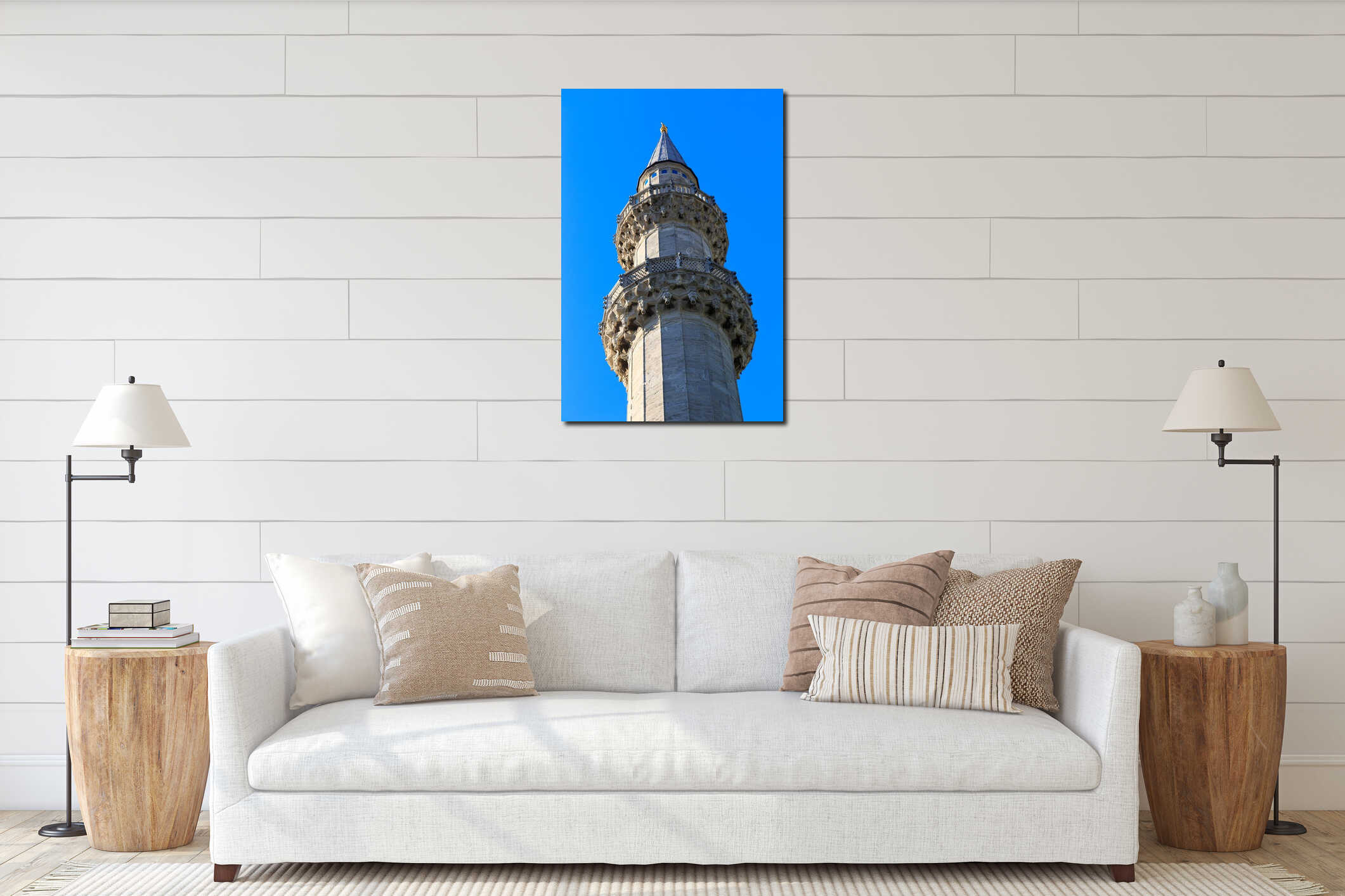 Minaret of Suleymaniye Mosque, Istanbul interior mockup