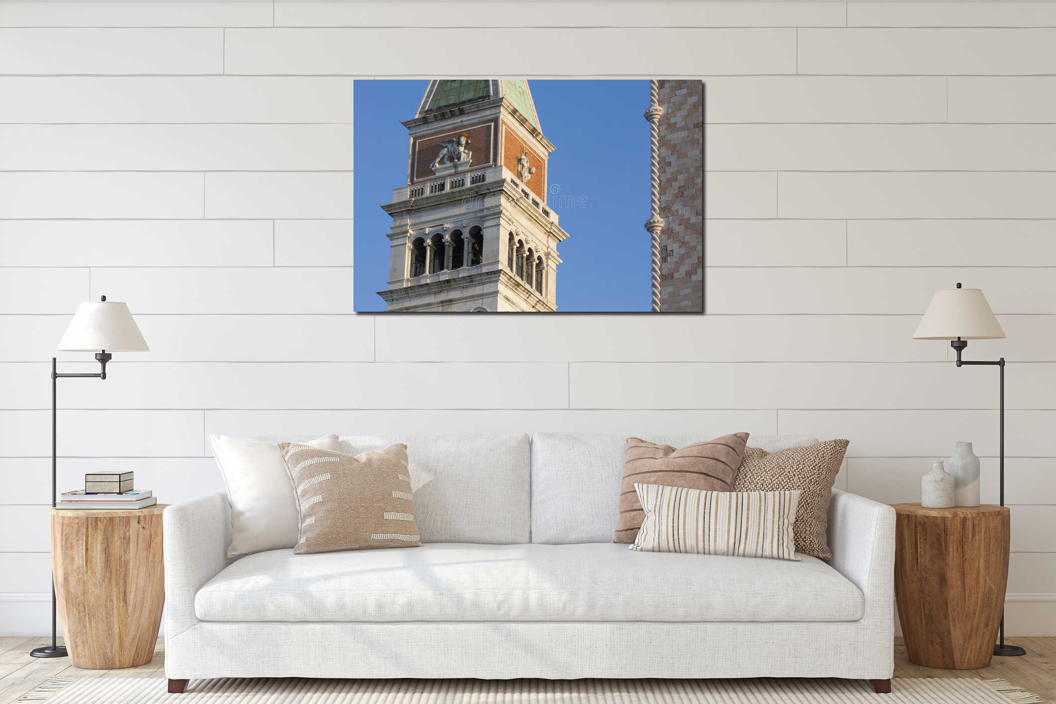 Il Campanile, Piazza San Marco, Venice, Italy, the city of lovers interior mockup