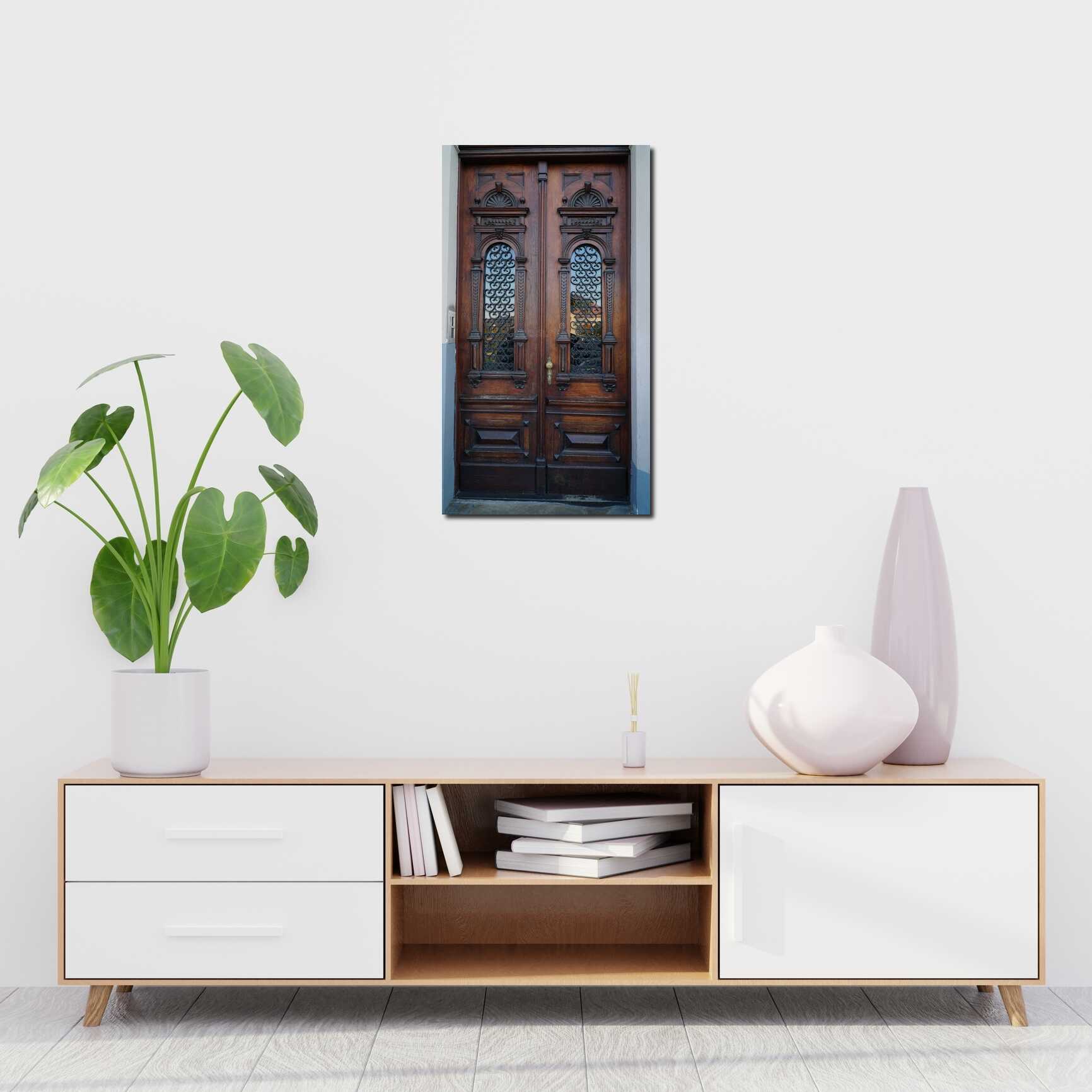 Canvas above sofa for size context