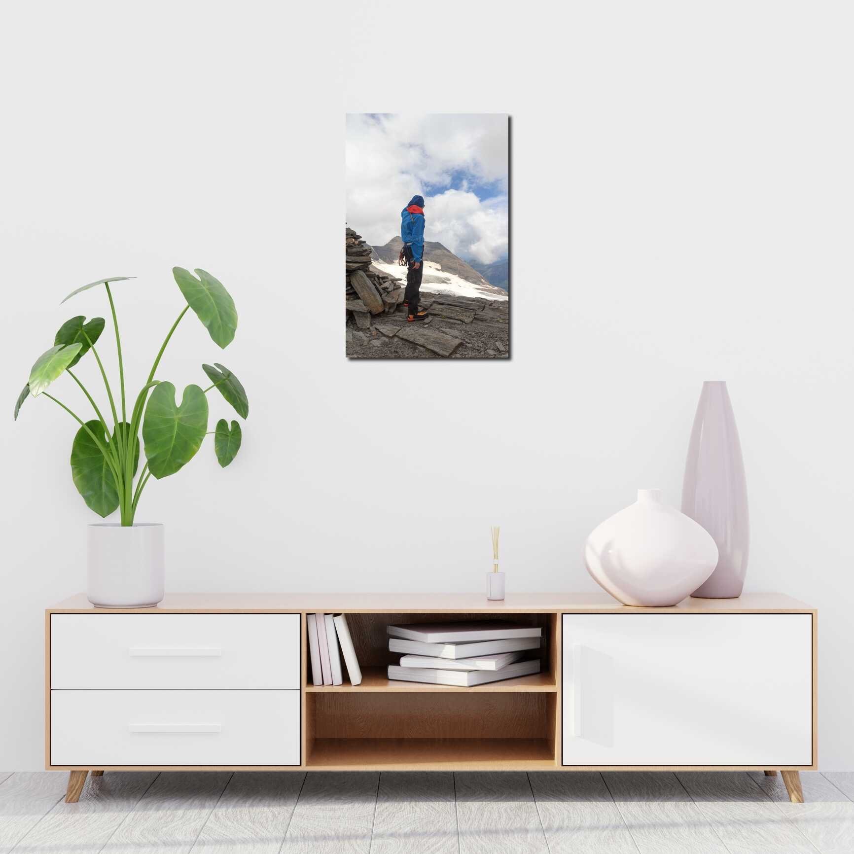 Canvas above sofa for size context