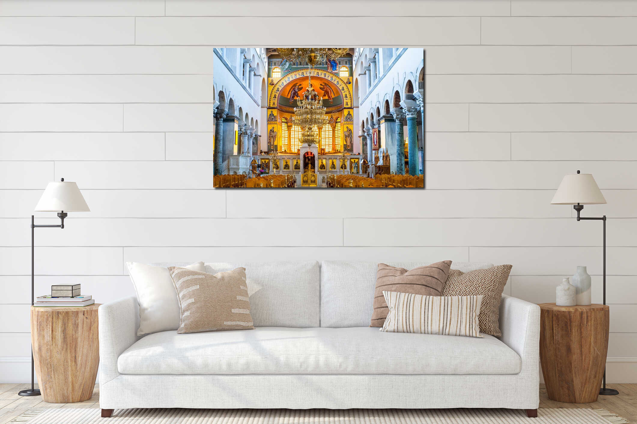 Greek orthodox church interior interior mockup