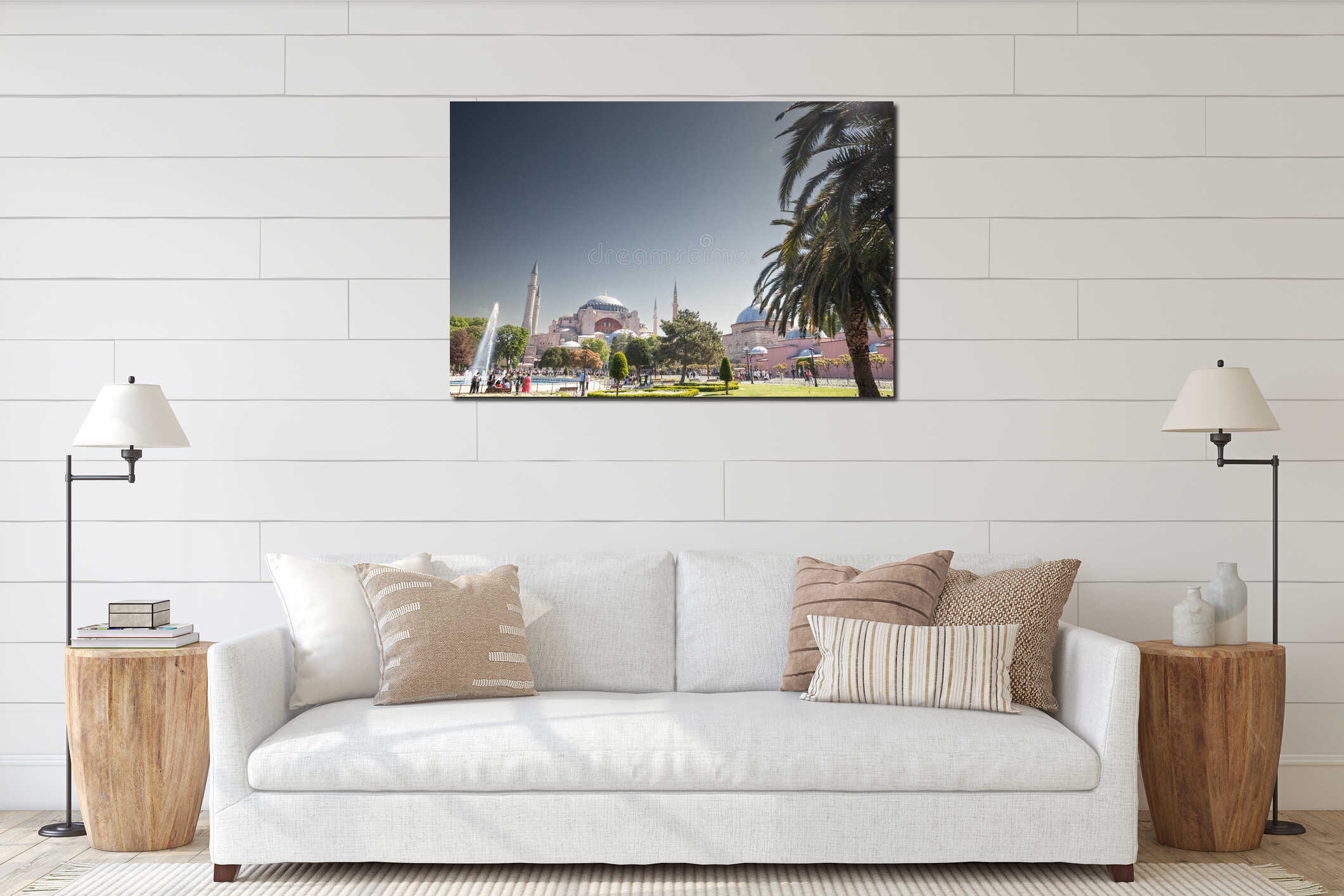 ISTANBUL, TURKEY - MAY 22, 2022: Picture of the AyaSofya camii mosque, also called haghia Sophia, a former orthodox byzantine interior mockup