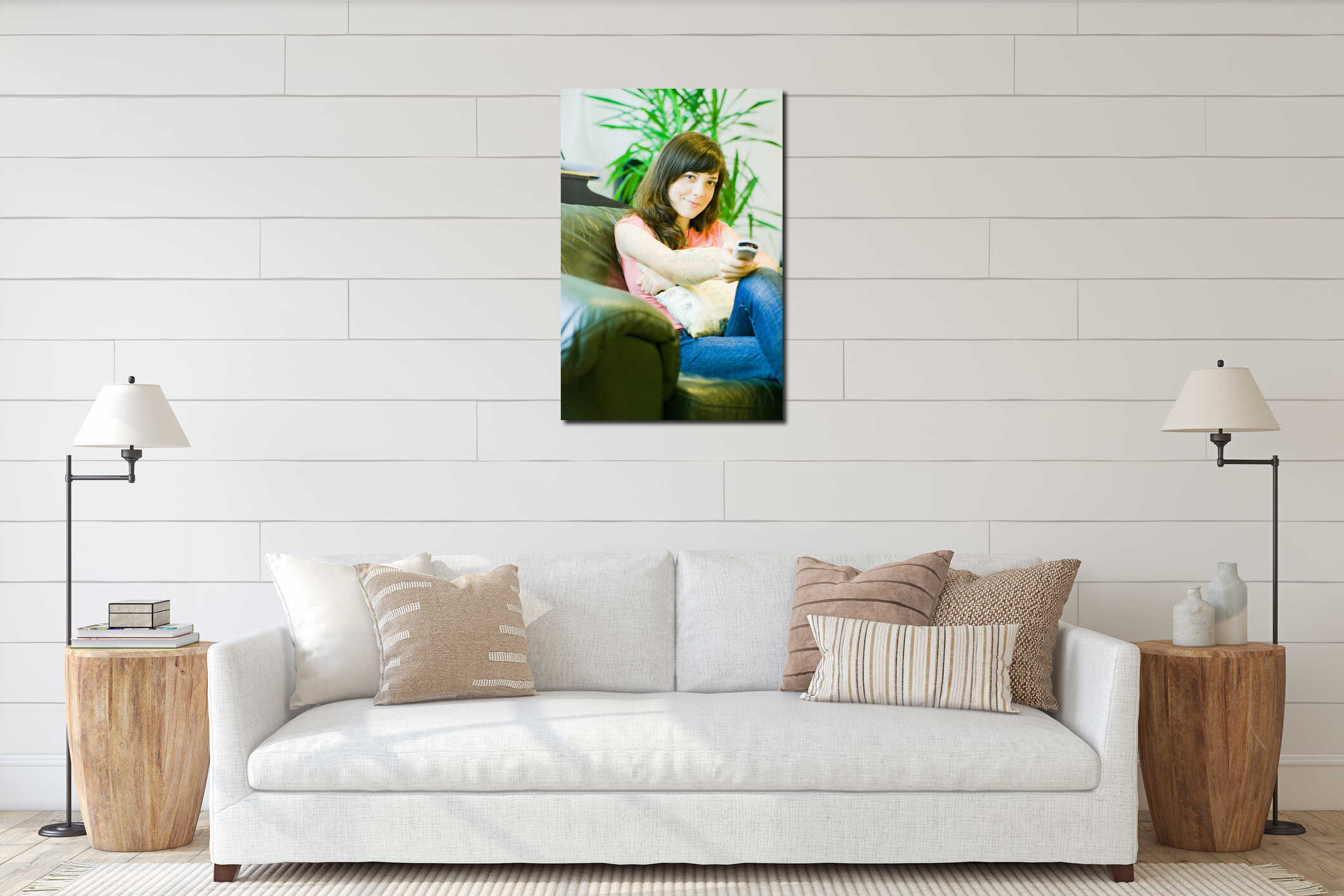 Canvas hanging interior mockup
