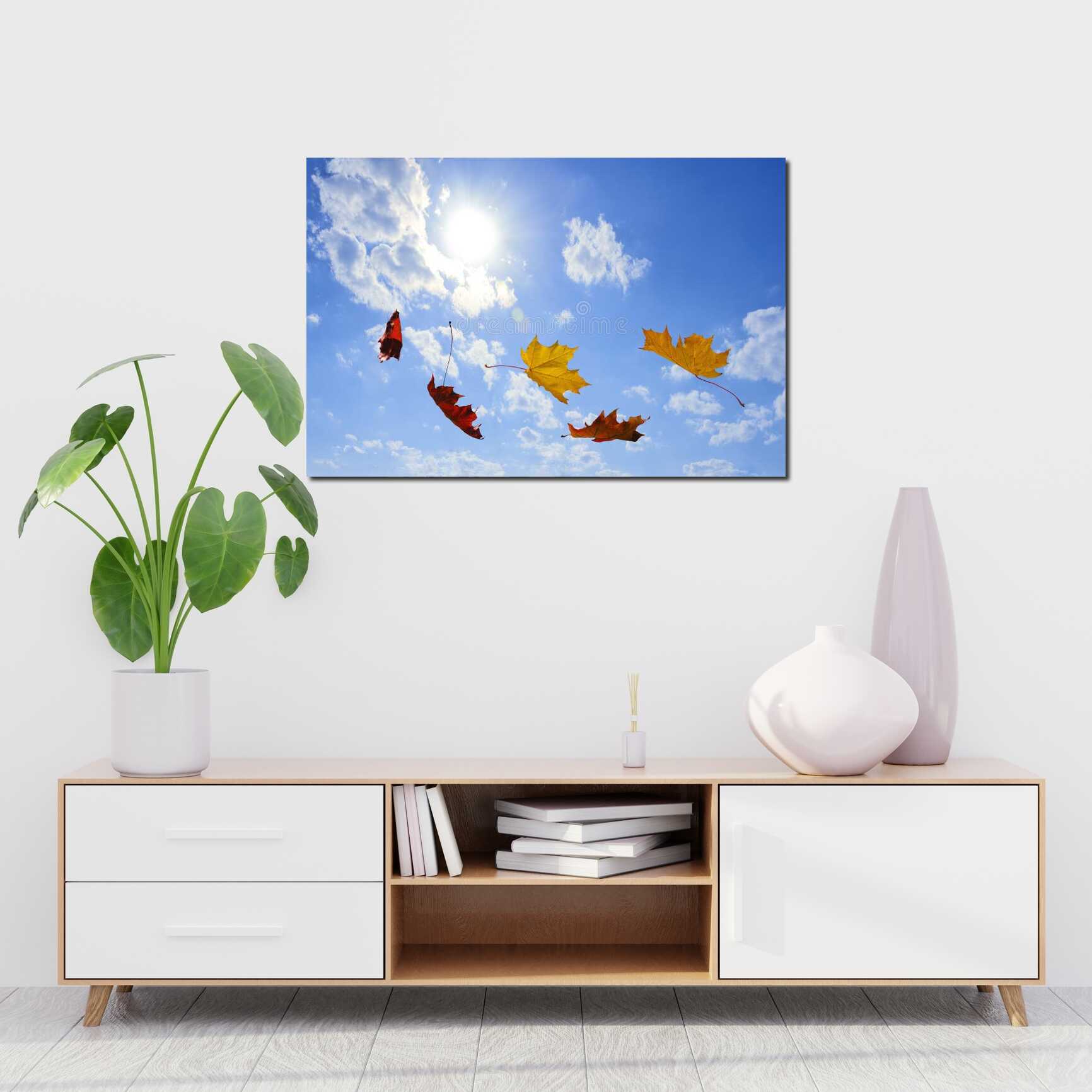 Canvas above sofa for size context