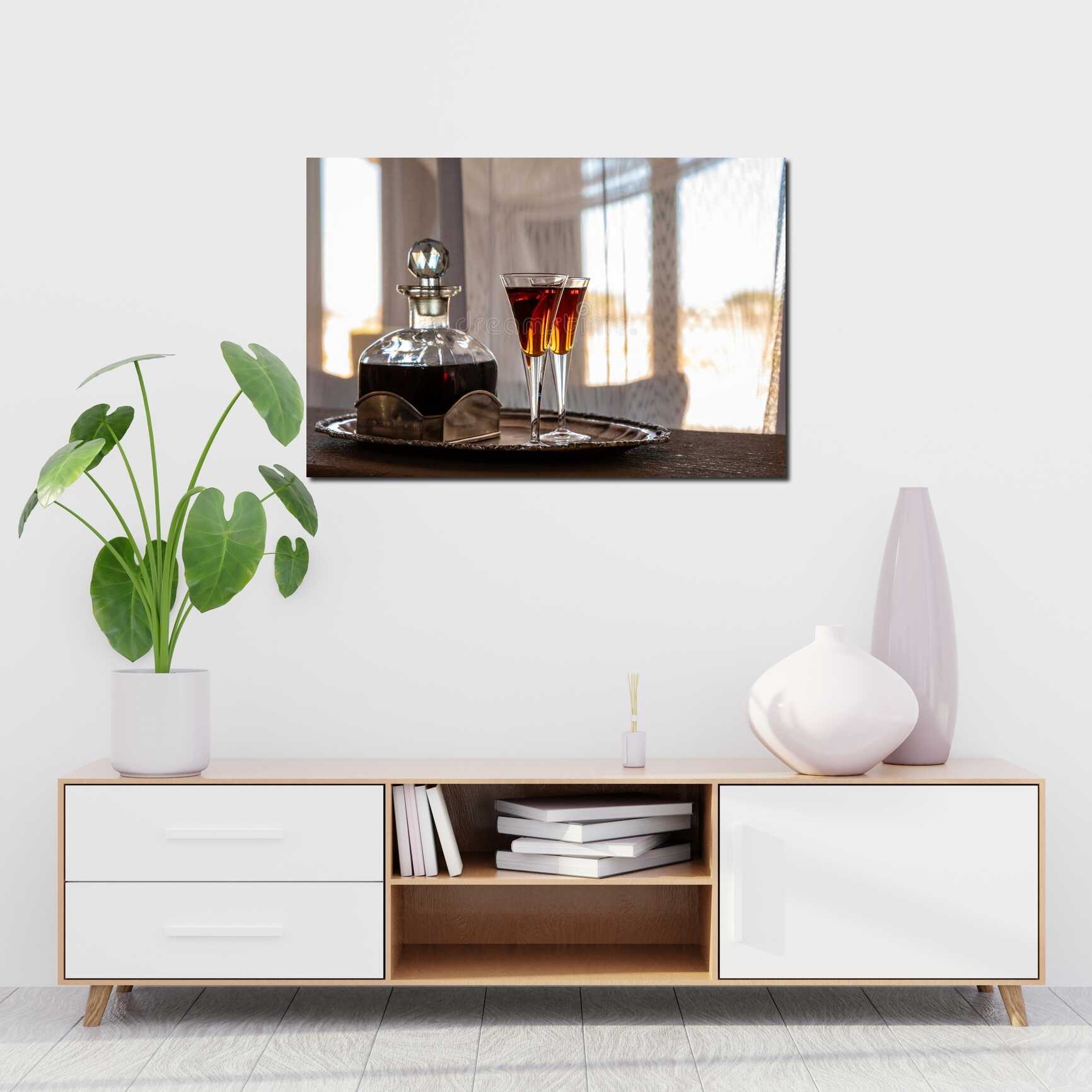 Canvas above sofa for size context