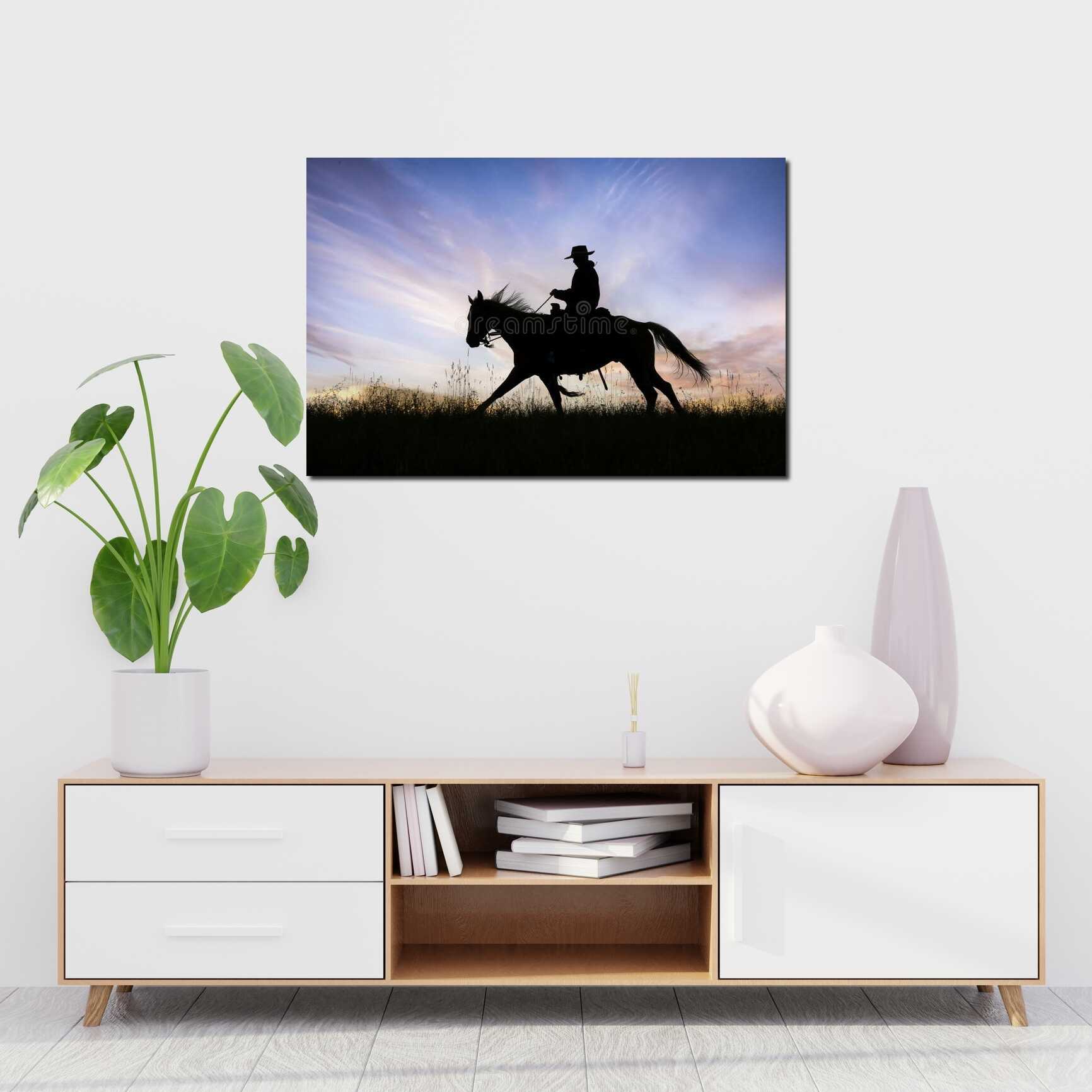 Canvas above sofa for size context