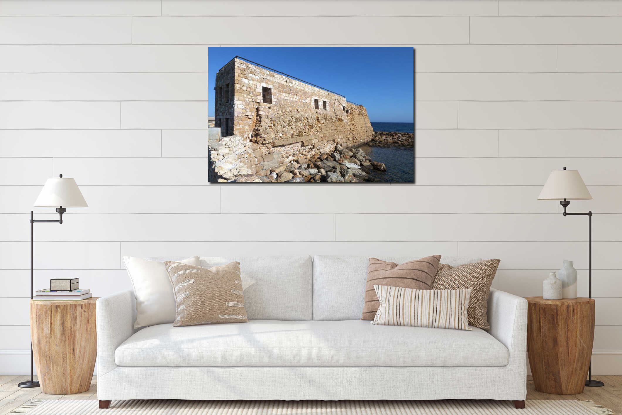 Hania city at Crete island. Greece interior mockup