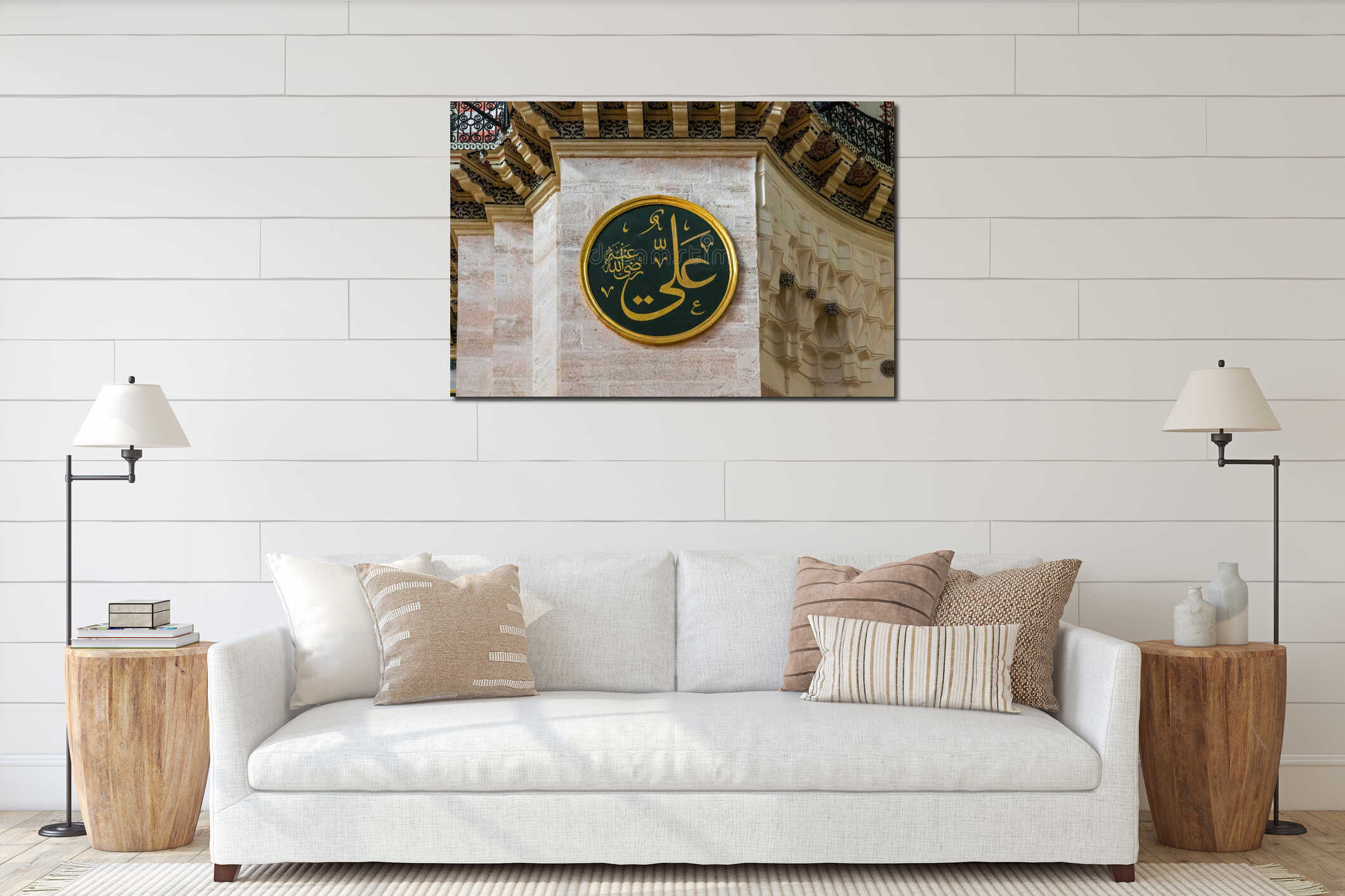 Fragments of the interior of the Suleymaniye Mosque, Istanbul interior mockup