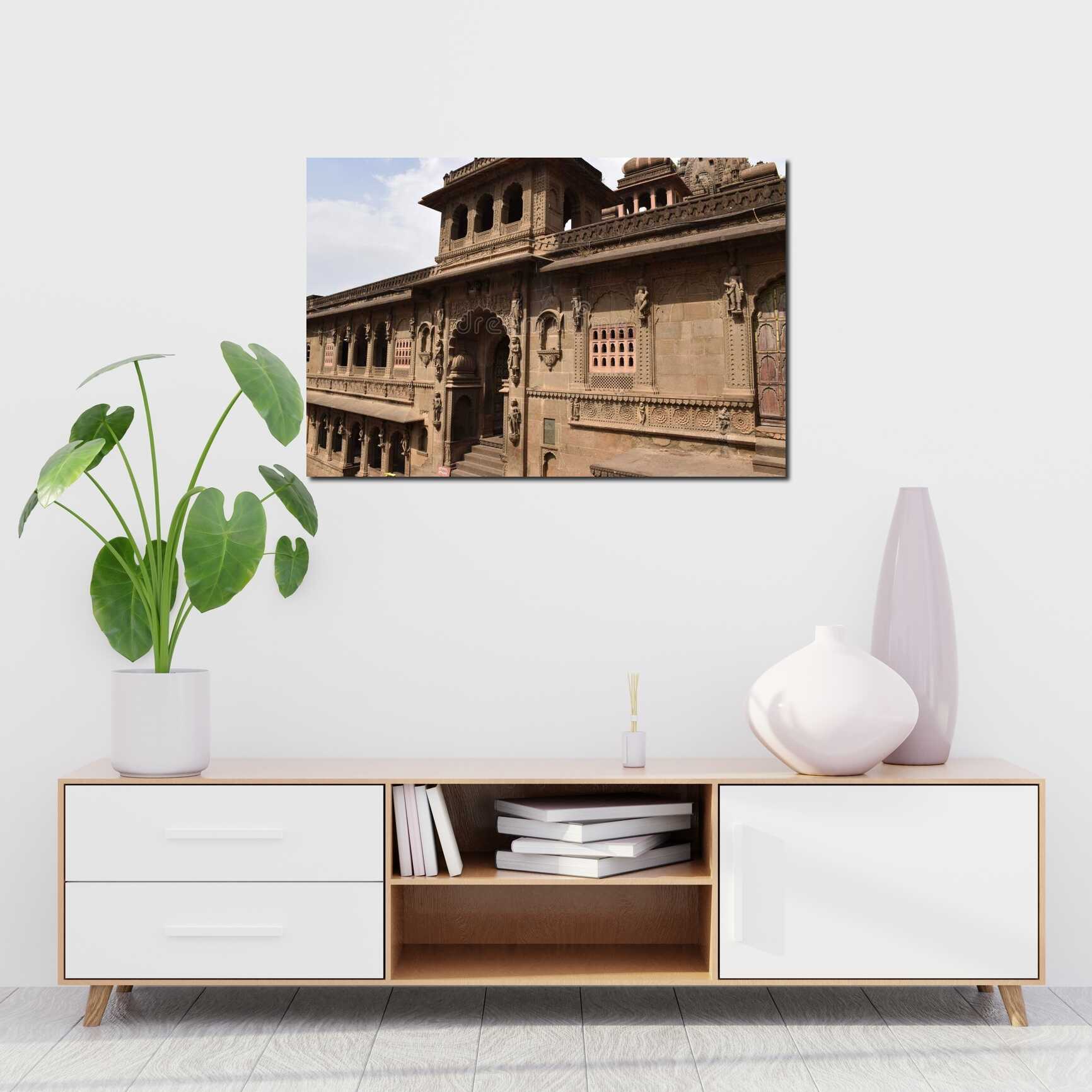 Canvas above sofa for size context