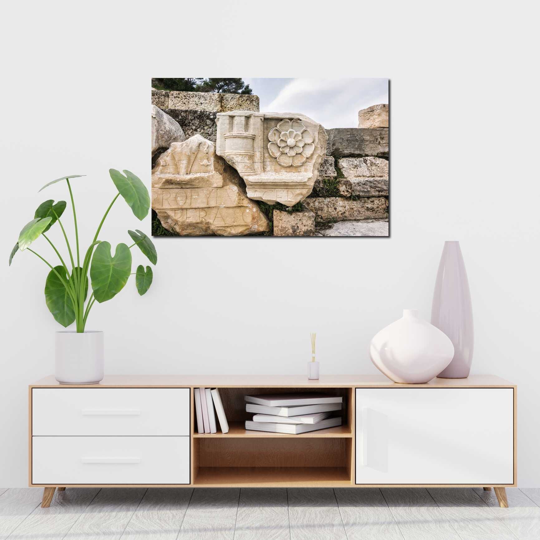 Canvas above sofa for size context