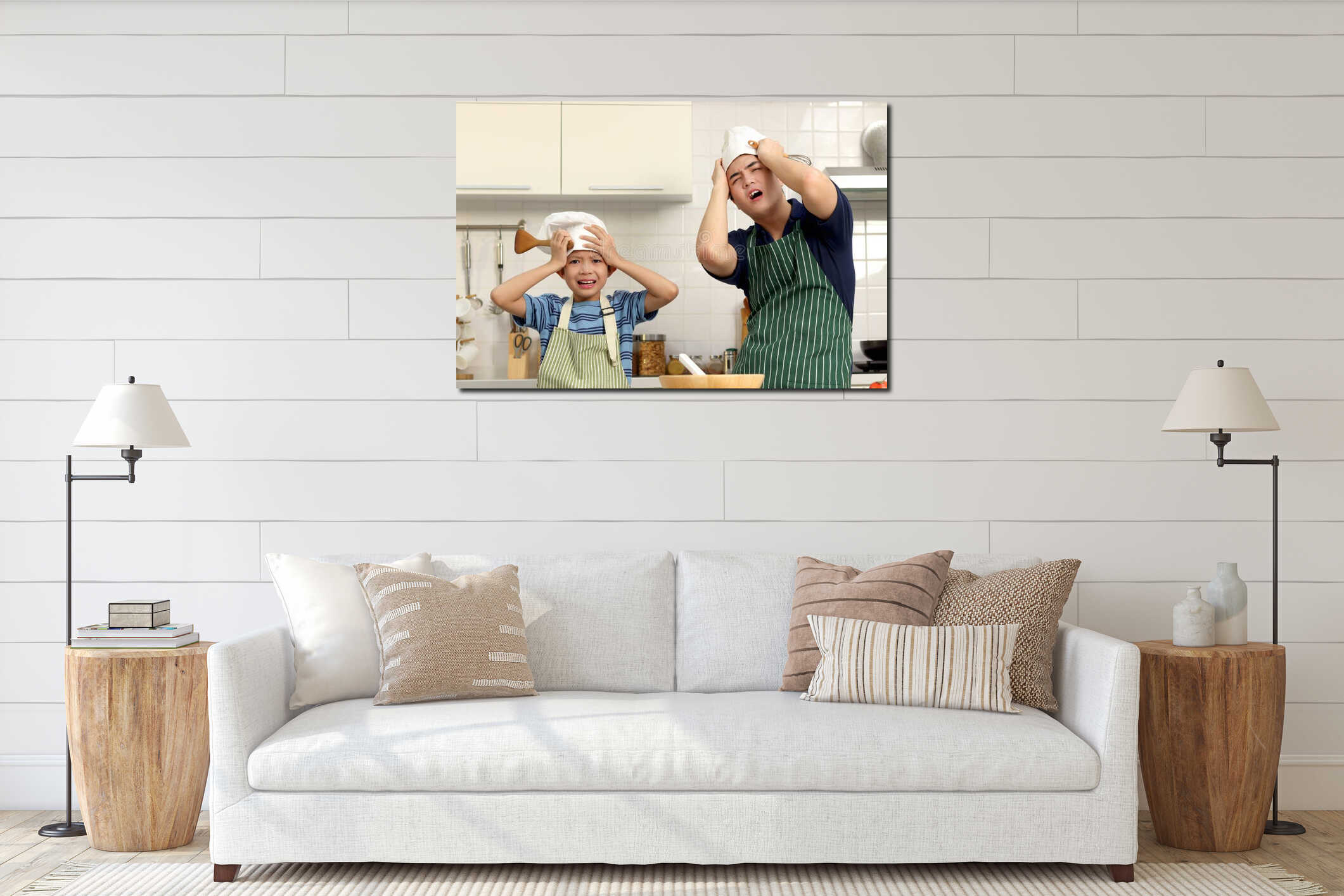 Canvas above sideboard for size context