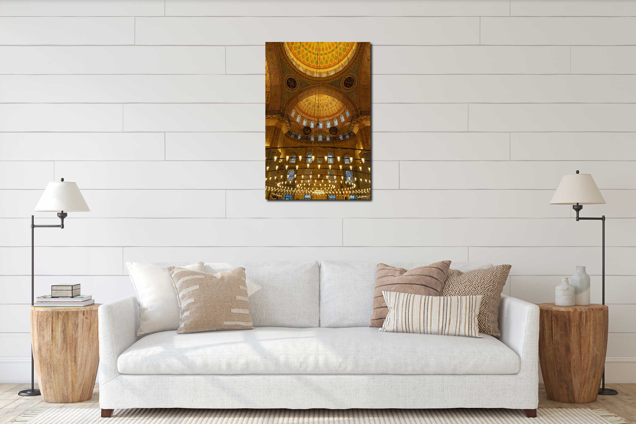 Interior of Eminonu New Mosque or Yeni Cami interior mockup