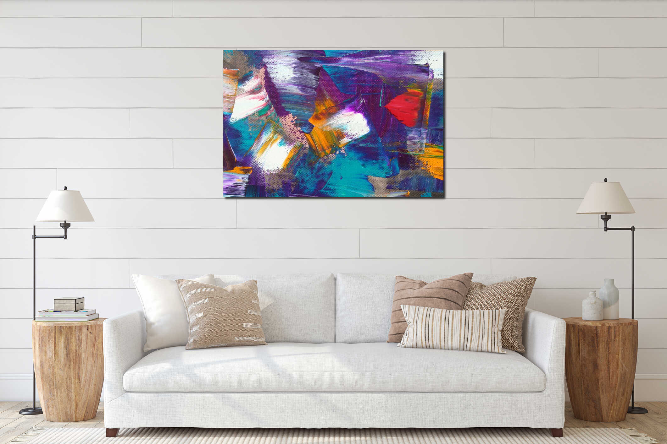 Canvas hanging interior mockup