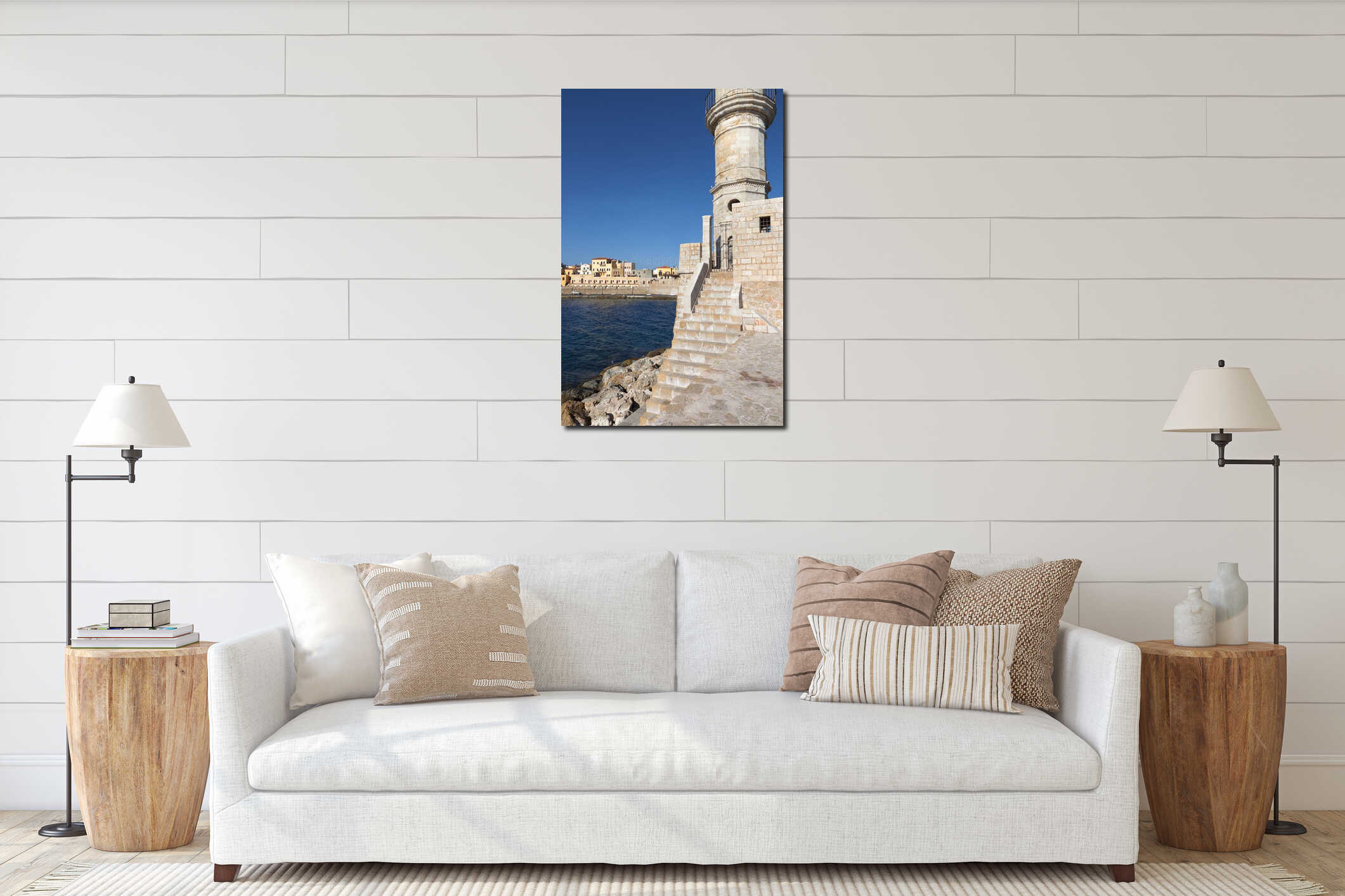 Hania city at Crete island in Greece interior mockup