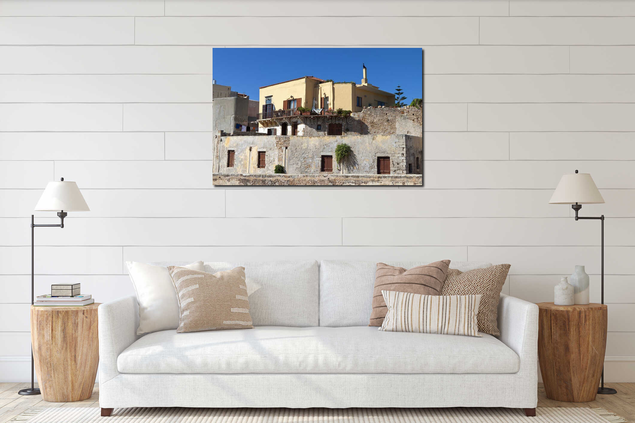 Hania city at Crete island in Greece interior mockup