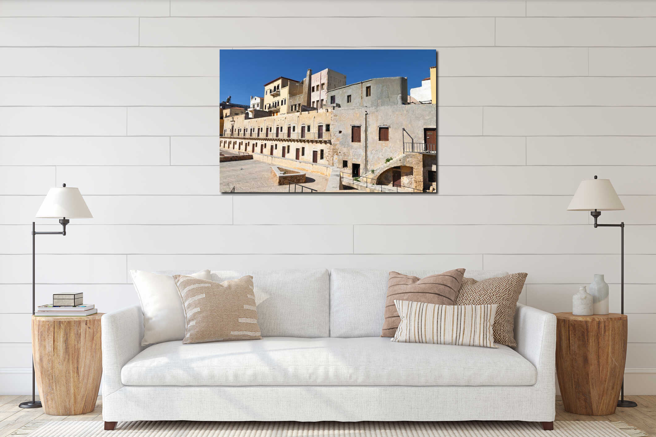 Hania city at Crete island in Greece interior mockup