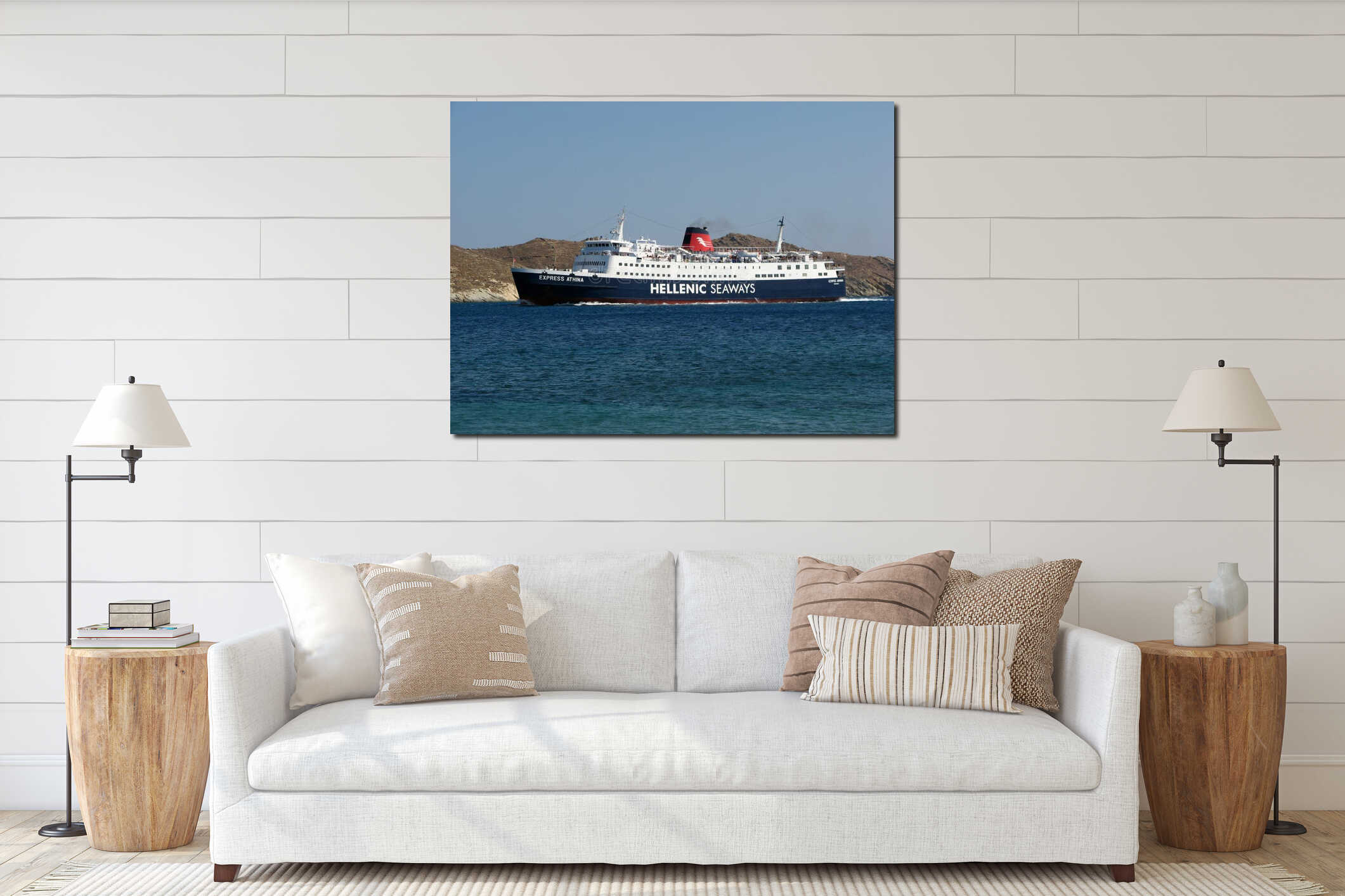 Express Athina entering the bay interior mockup