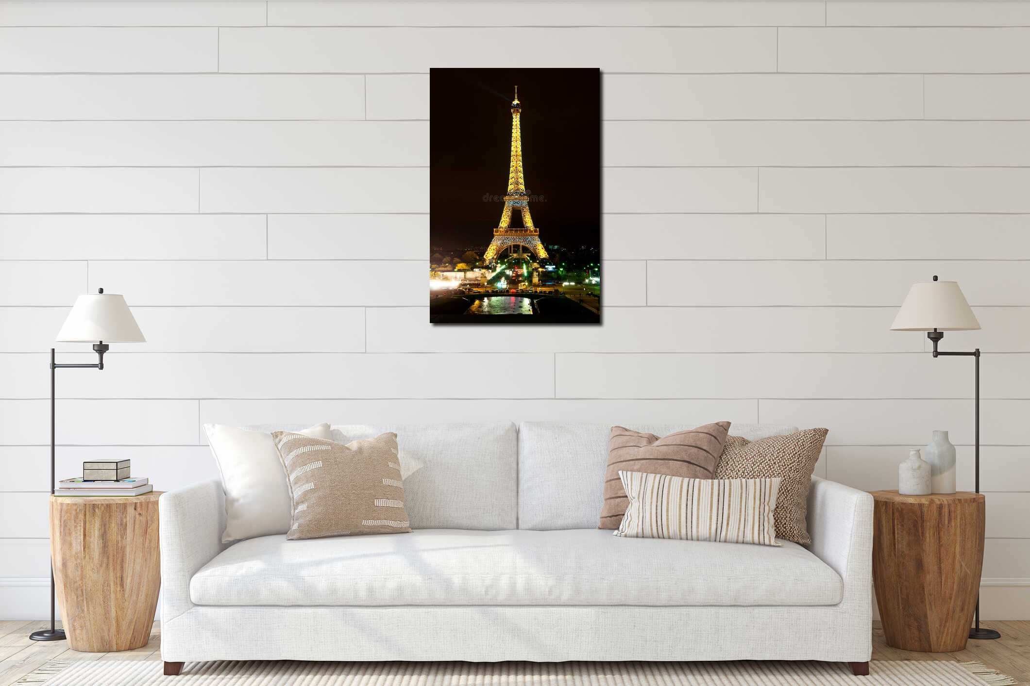 Eiffel Tower illuminated interior mockup