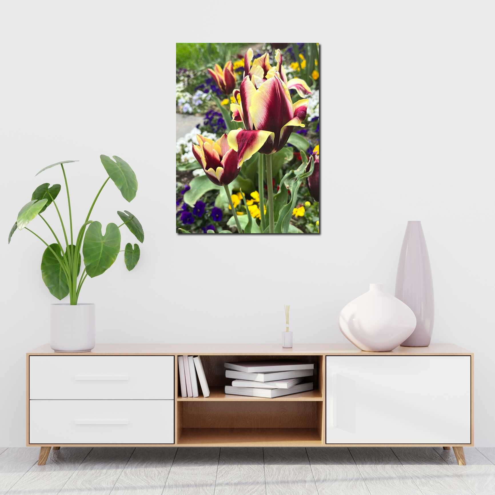 Canvas above sofa for size context