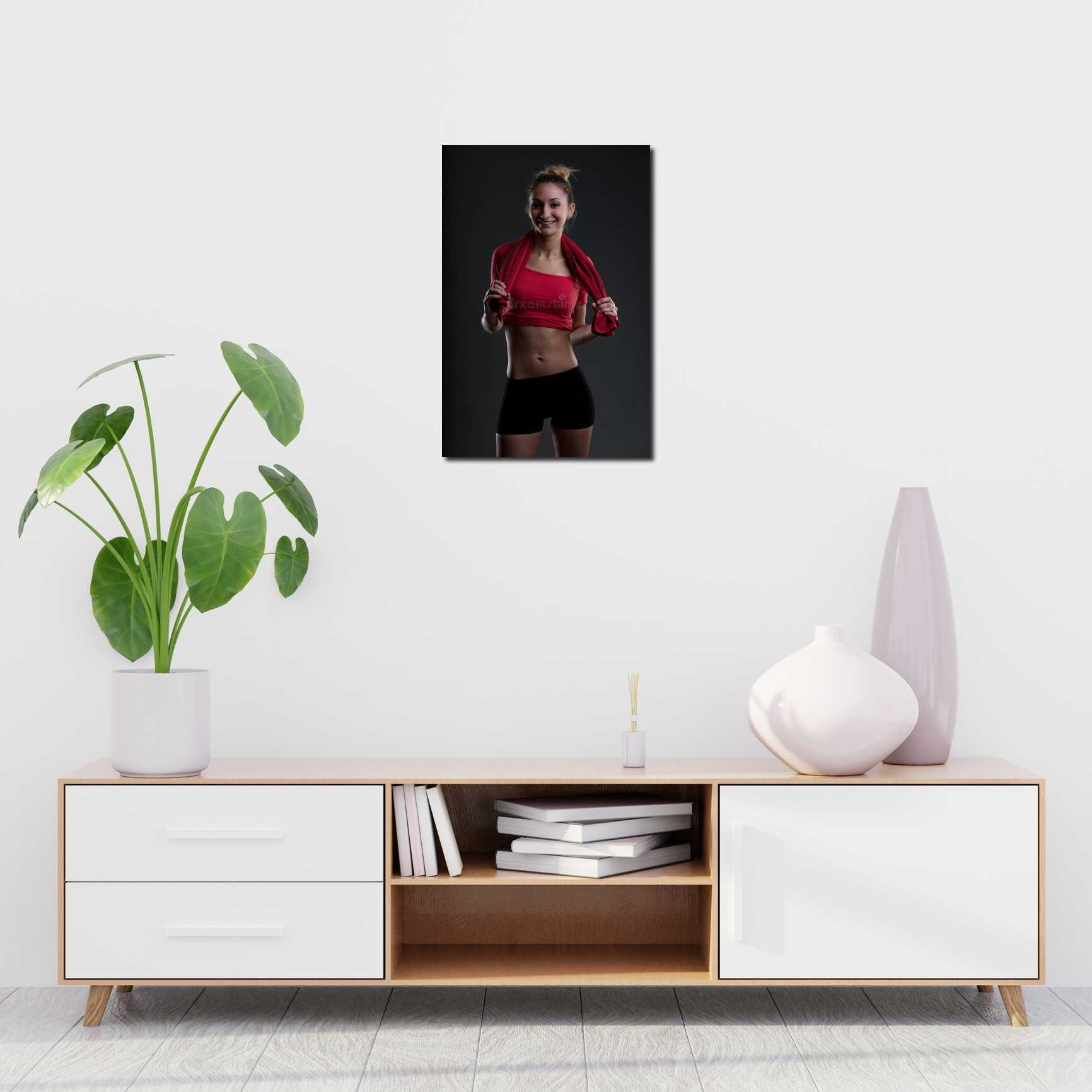 Canvas above sofa for size context