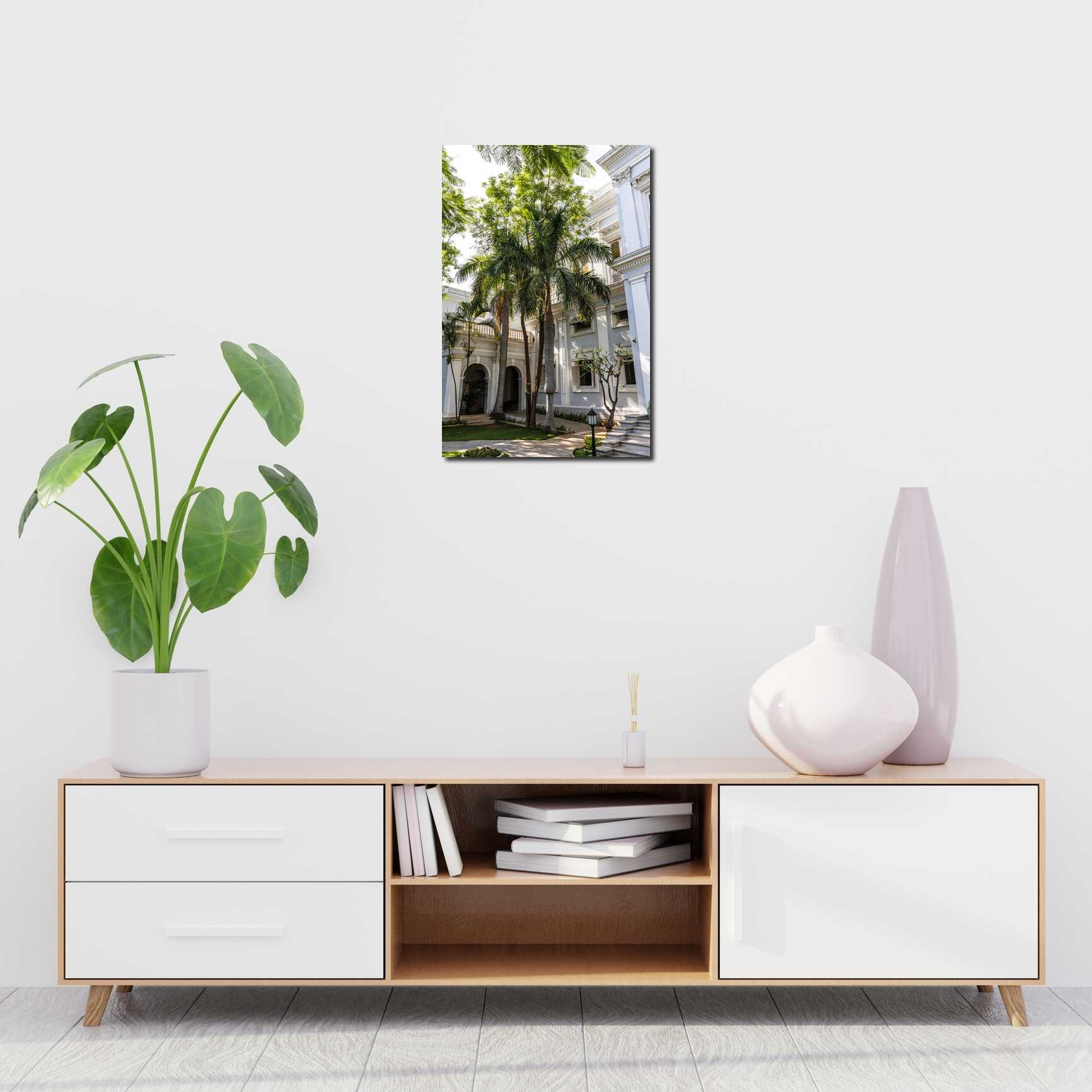 Canvas above sofa for size context