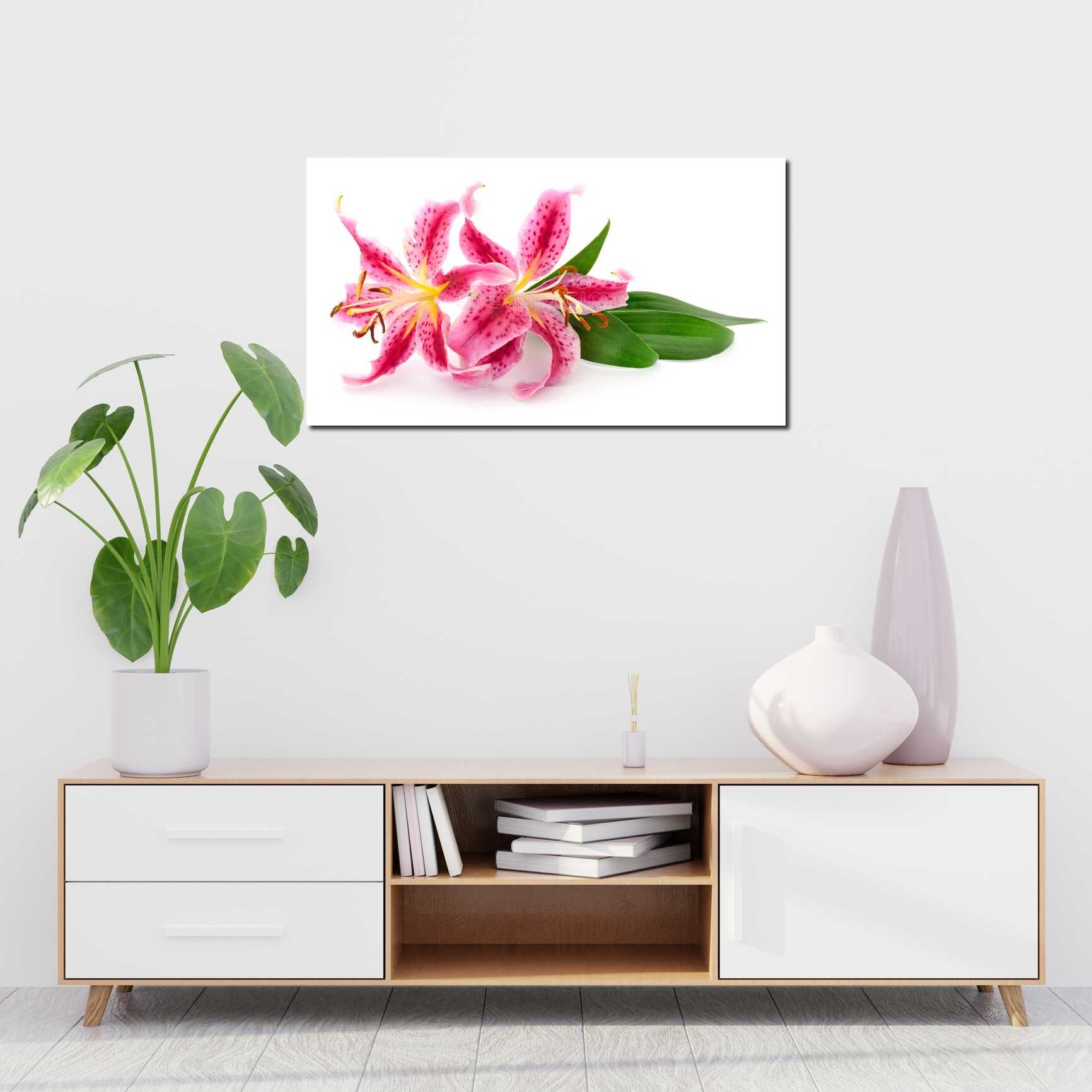 Canvas above sofa for size context