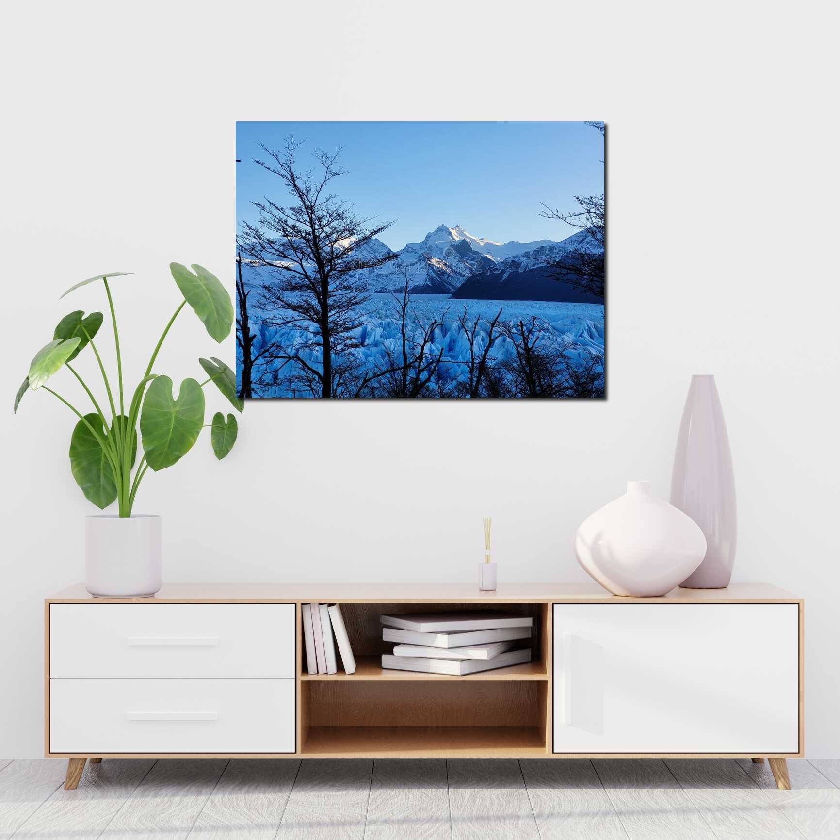 Canvas above sofa for size context