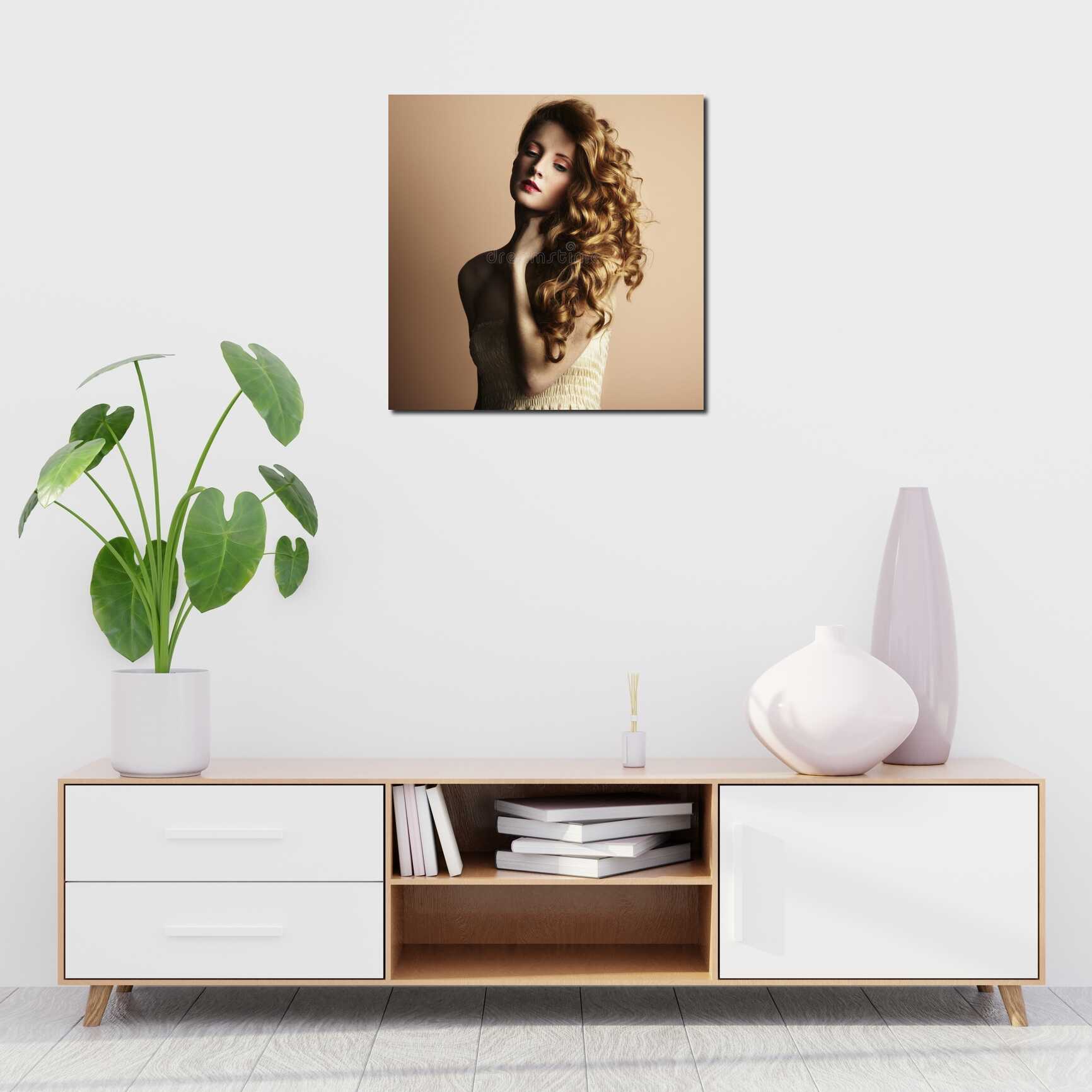 Canvas above sofa for size context