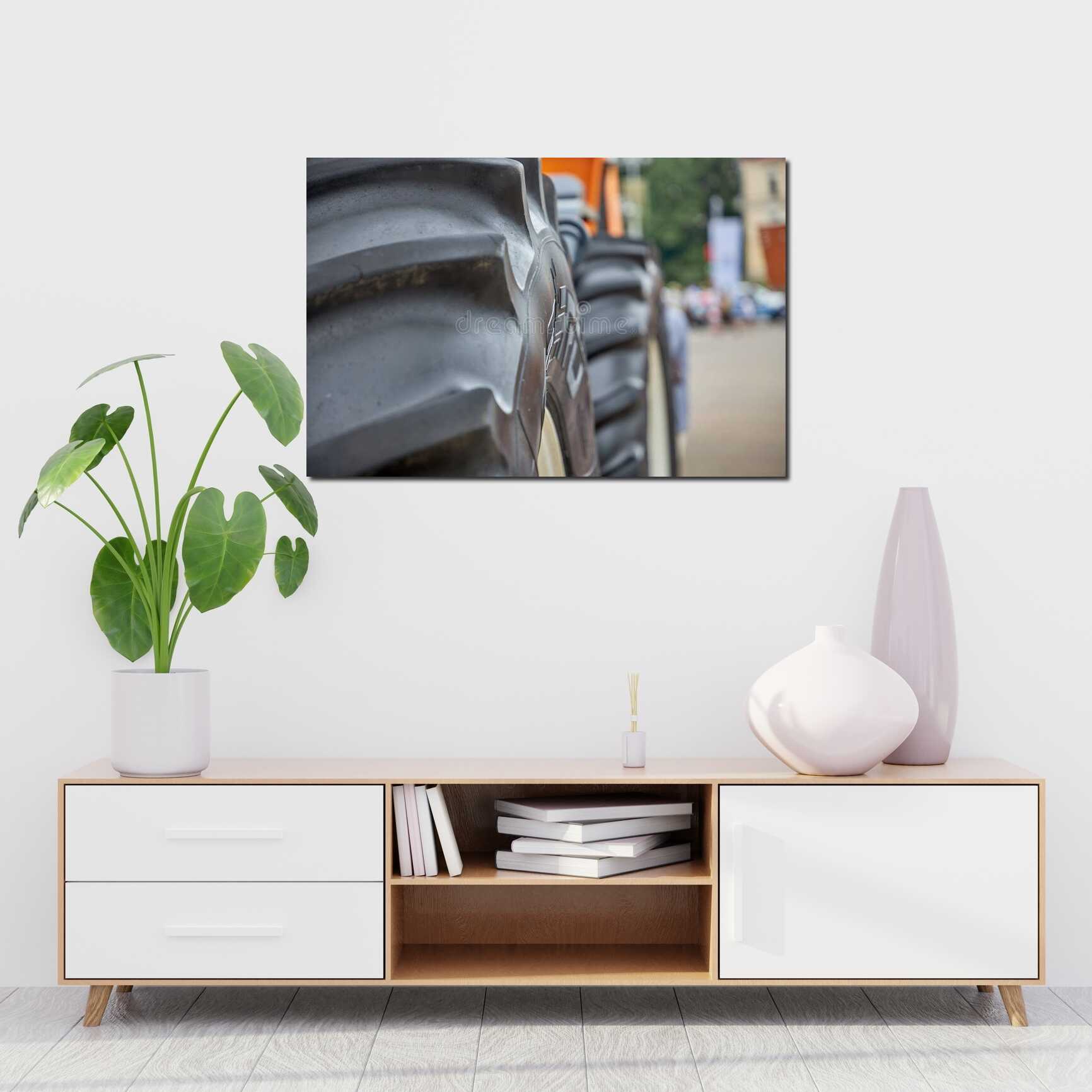 Canvas above sofa for size context