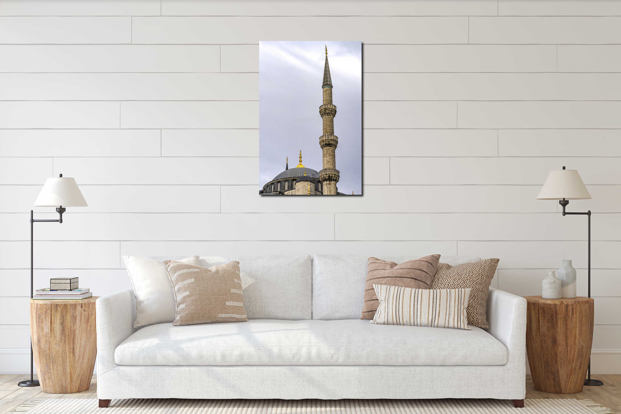 Blue Mosque Dome Minaret Istanbul Turkey interior mockup