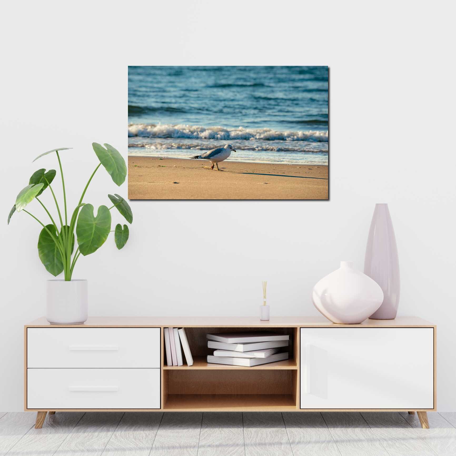 Canvas above sofa for size context