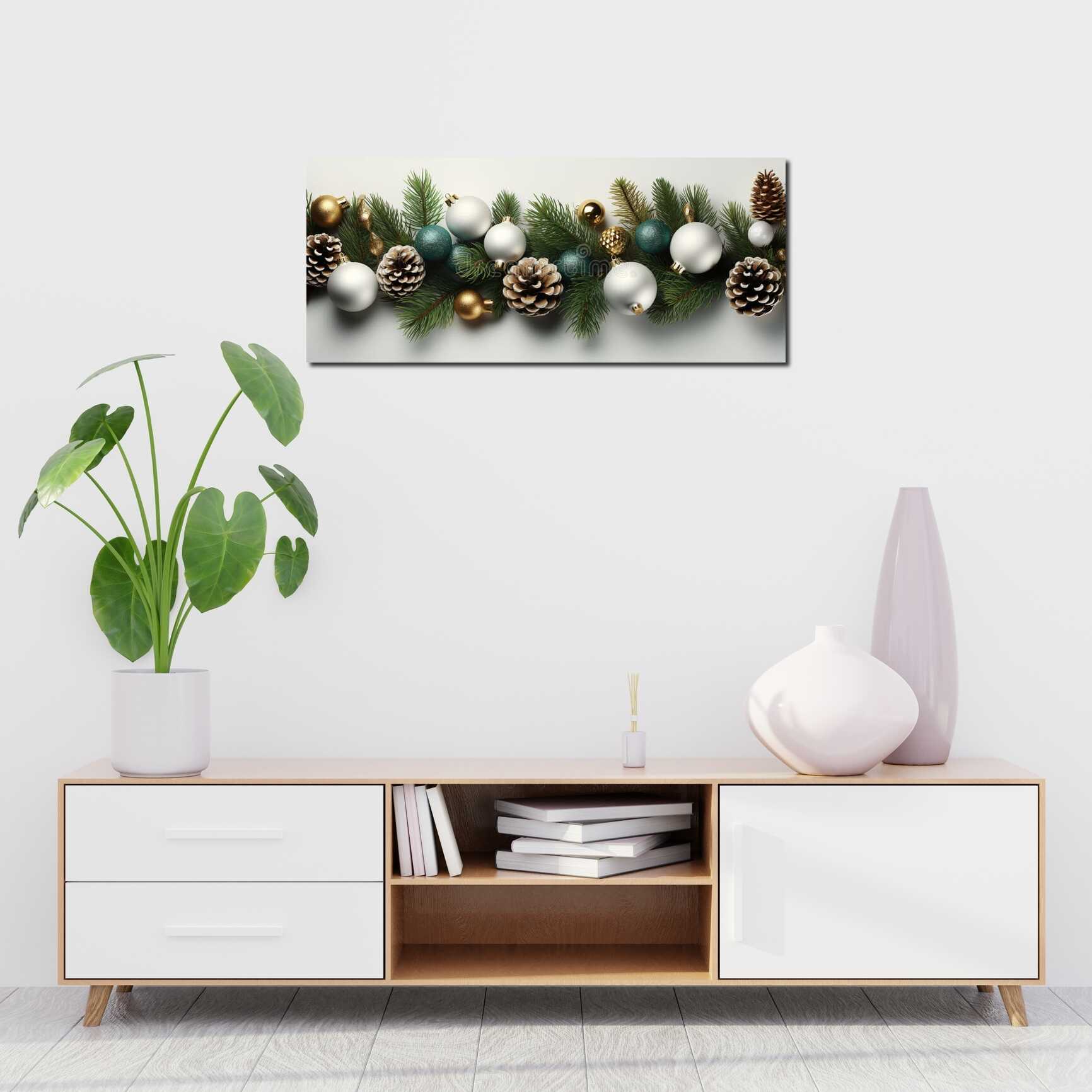 Canvas above sofa for size context