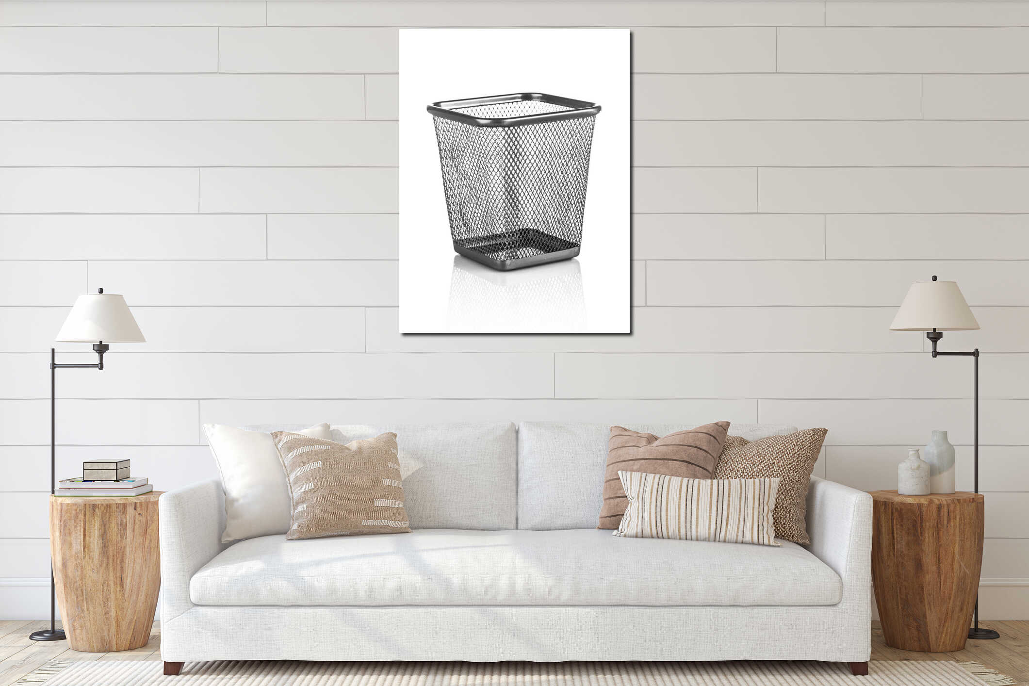 Empty trash interior mockup