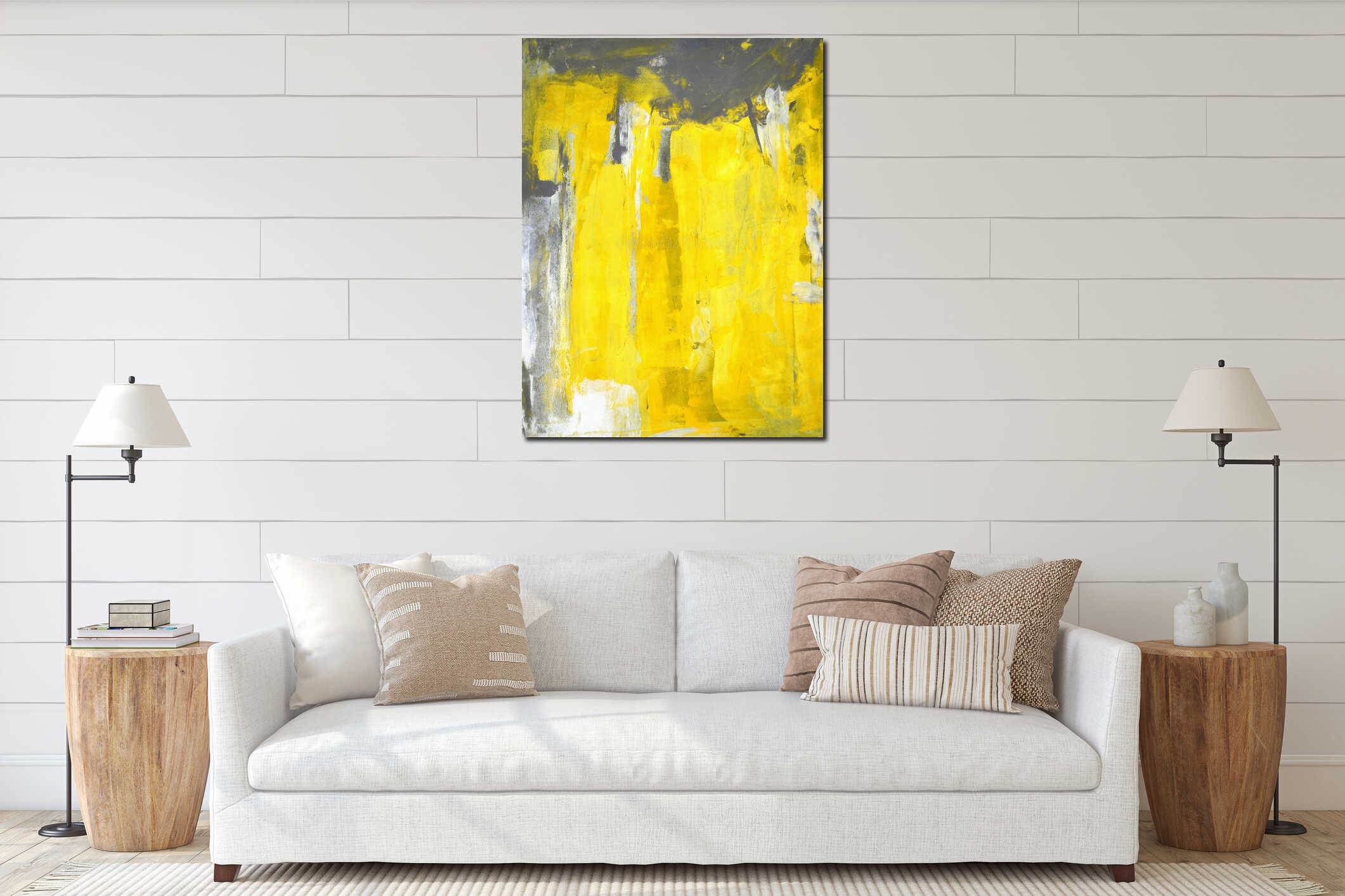 Canvas hanging interior mockup