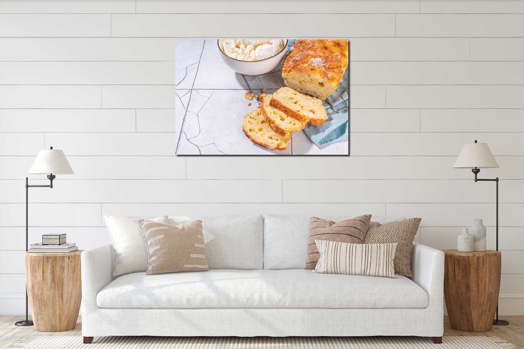 Cottage cheese bread interior mockup
