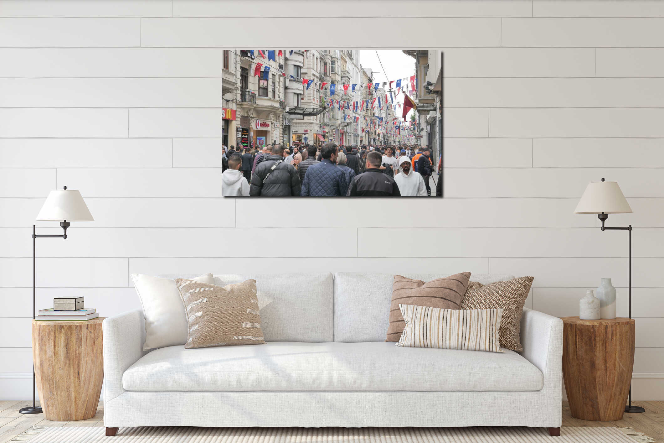 turkey istambul 19 june 2023. Crowded Istiklal street in Taksim, Istanbul, interior mockup