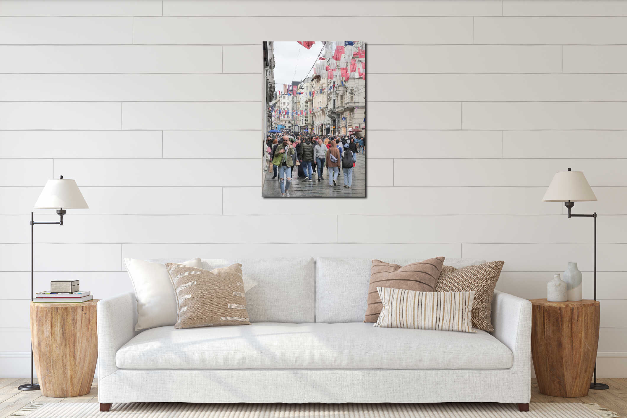 turkey istambul 19 june 2023. Crowded Istiklal street in Taksim, Istanbul, interior mockup