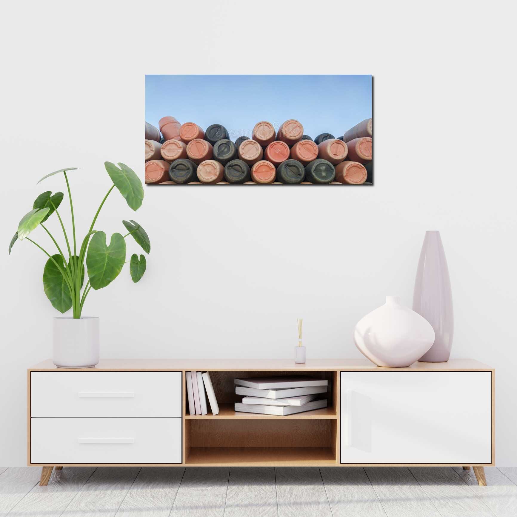 Canvas above sofa for size context