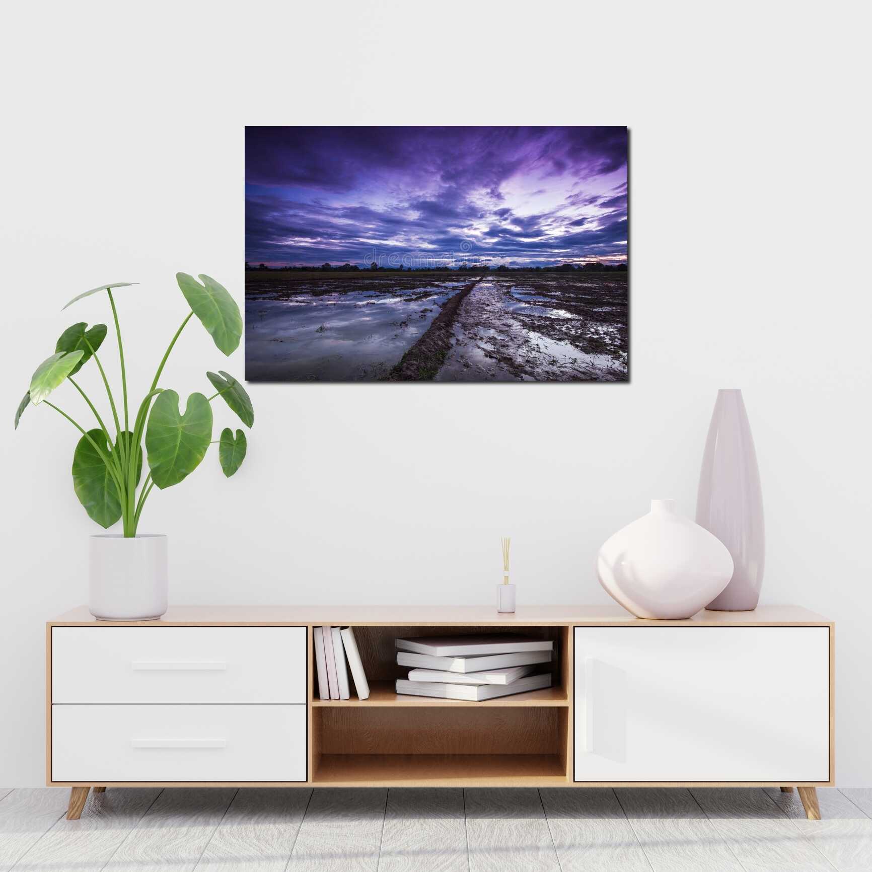 Canvas above sofa for size context