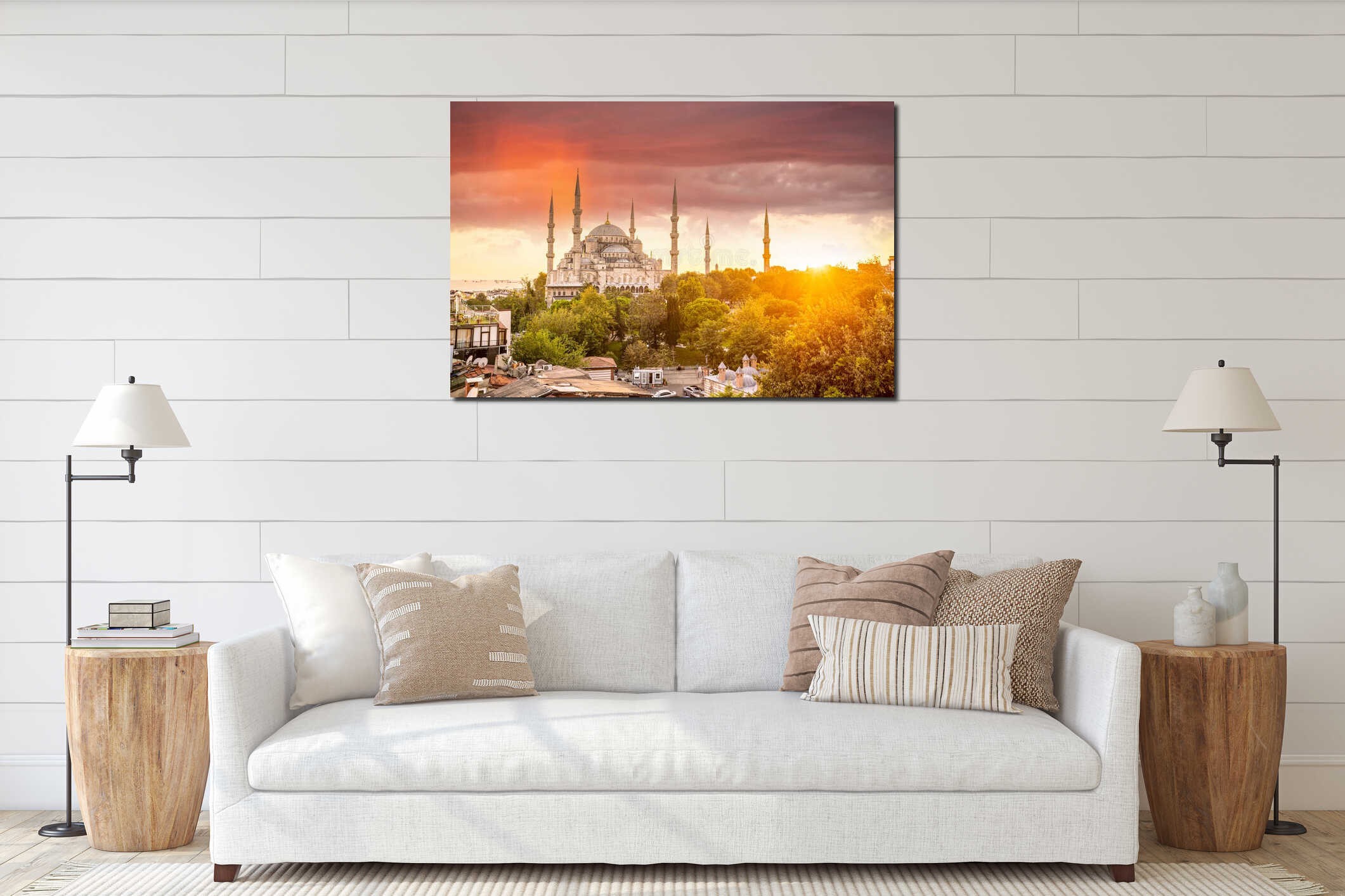 The Sultanahmet Mosque (Blue Mosque) in Istanbul, Turkey interior mockup