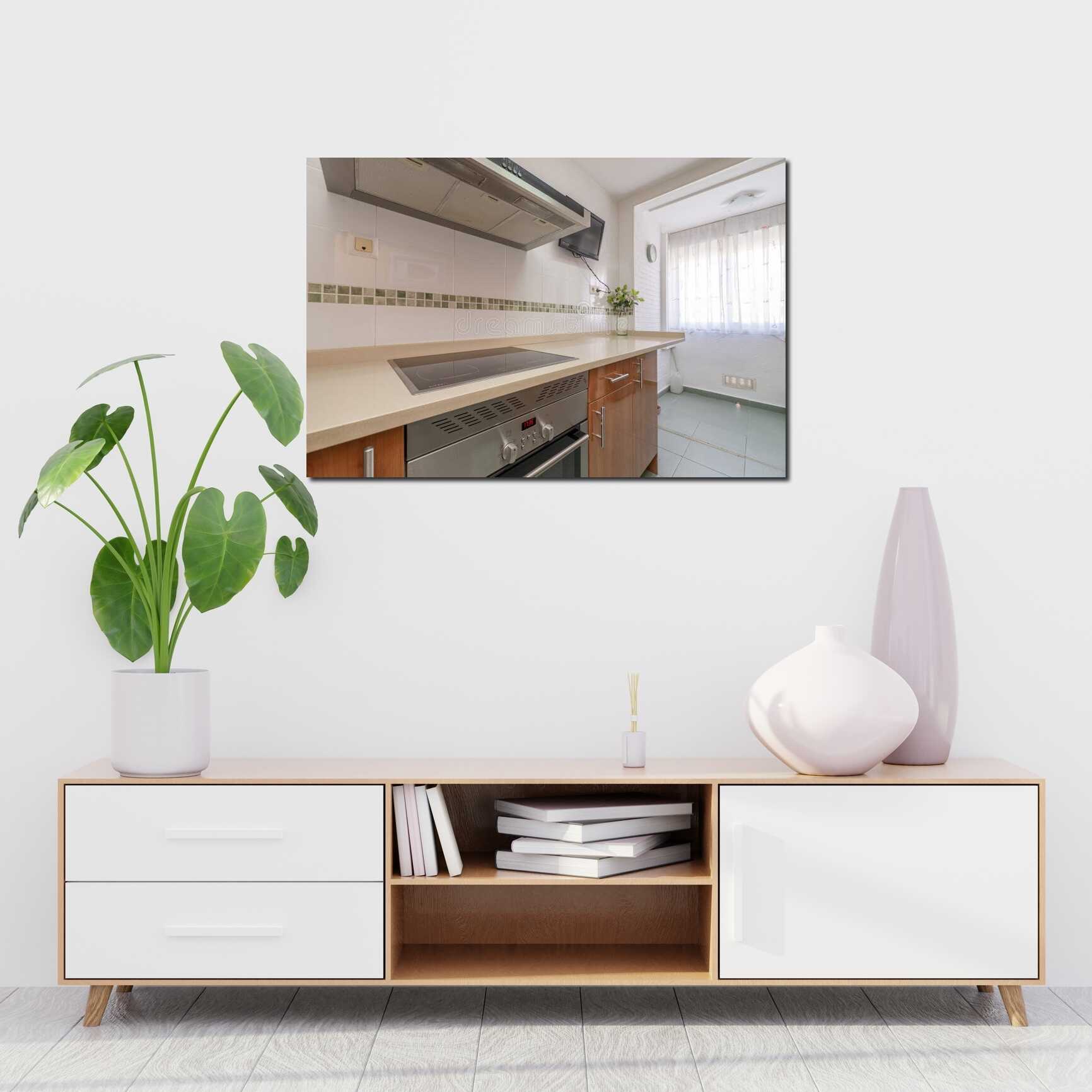 Canvas above sofa for size context