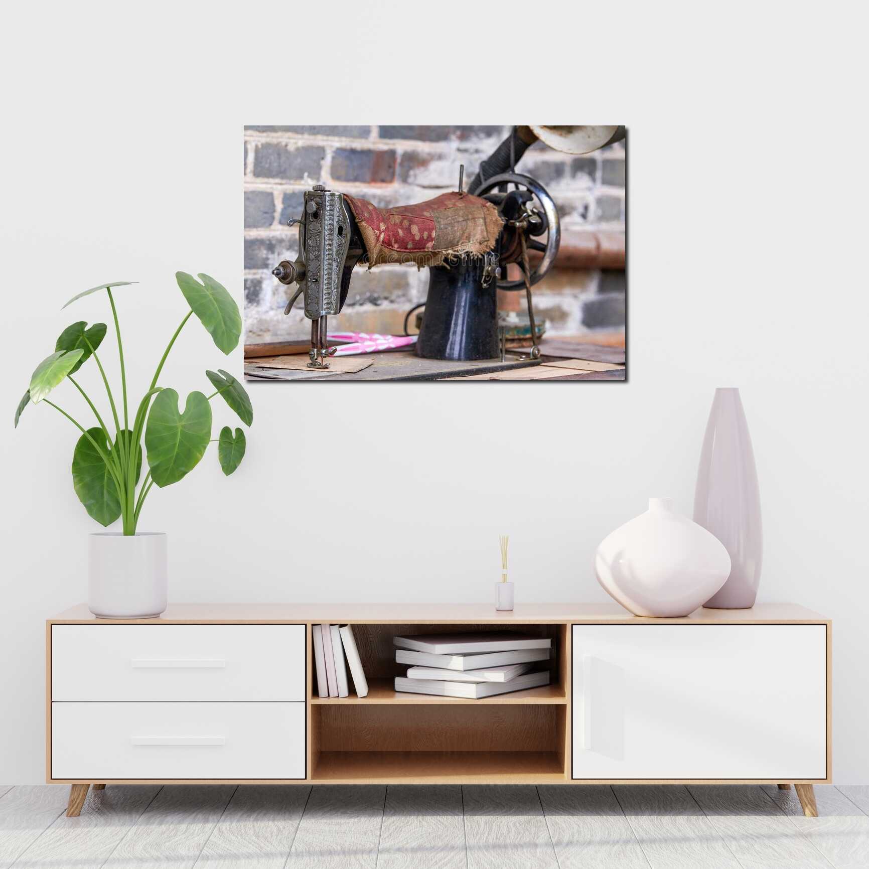 Canvas above sofa for size context