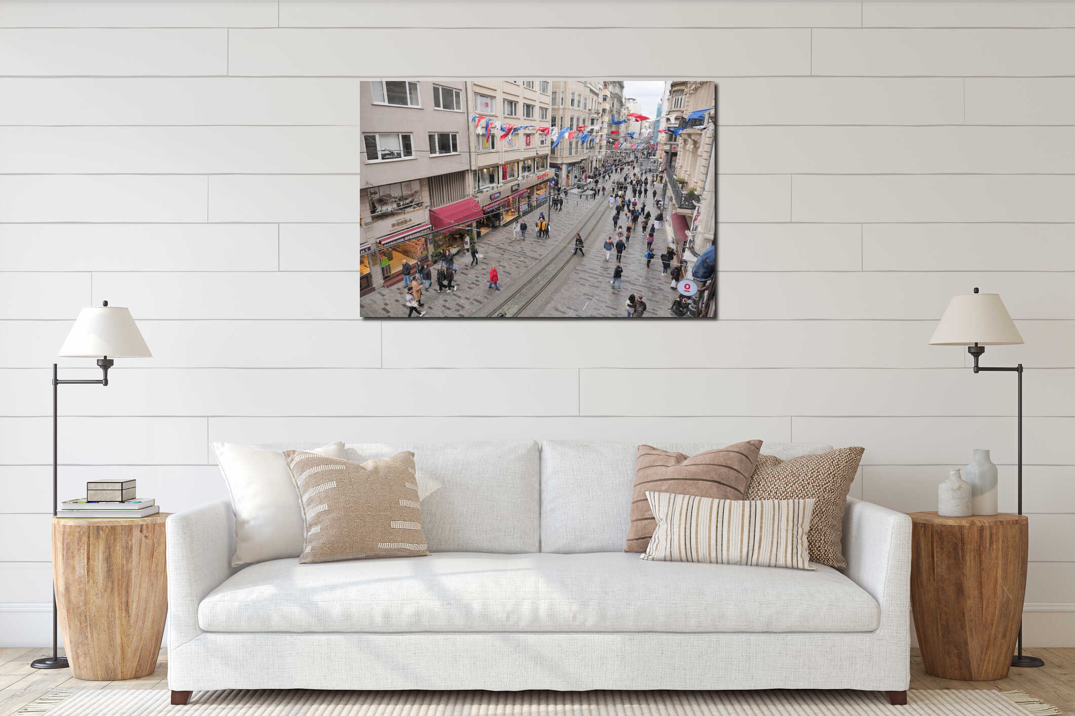 turkey istambul 19 june 2023. Crowded Istiklal street in Taksim, Istanbul, interior mockup